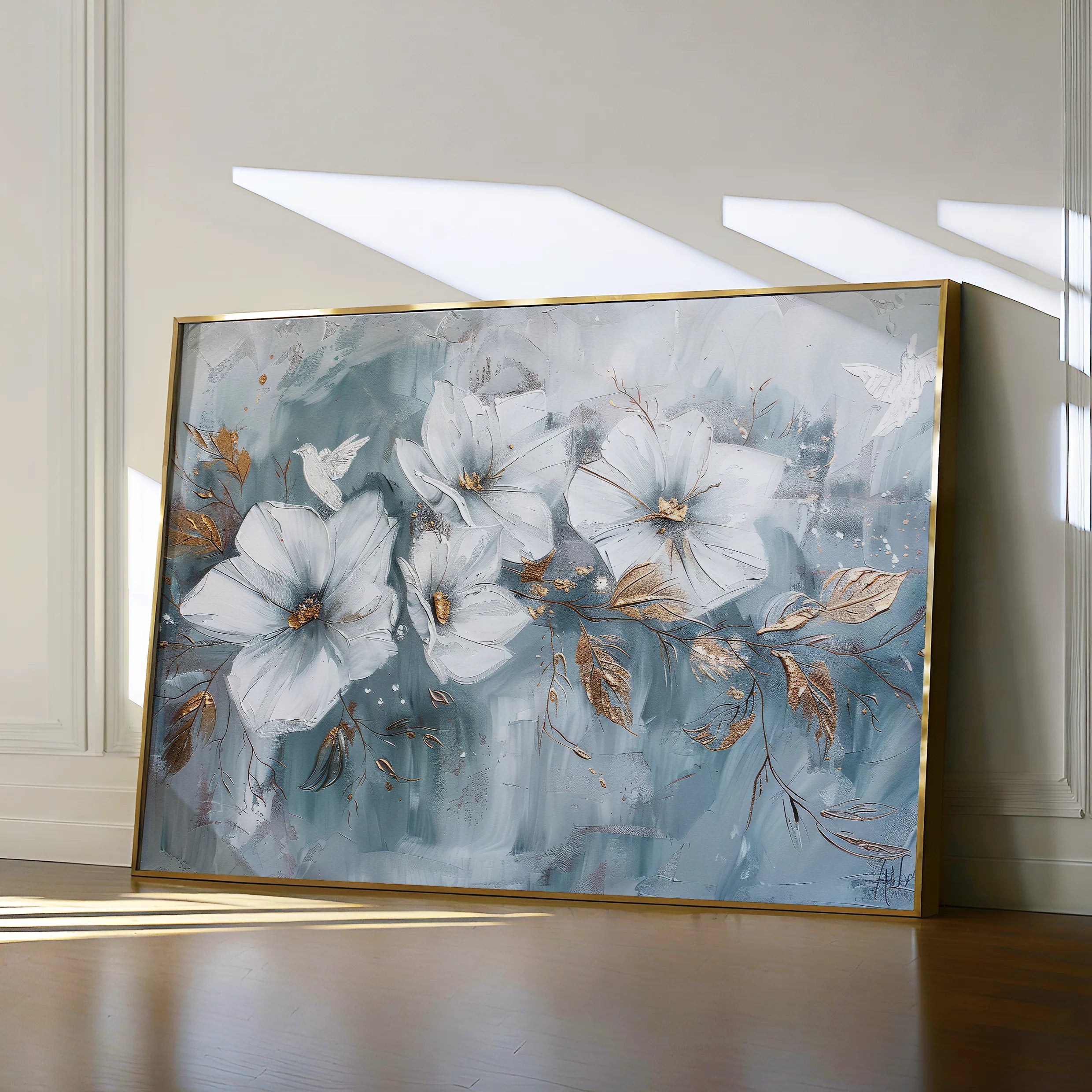 Floral 391 Canvas Art 60 x 40 cm / Black