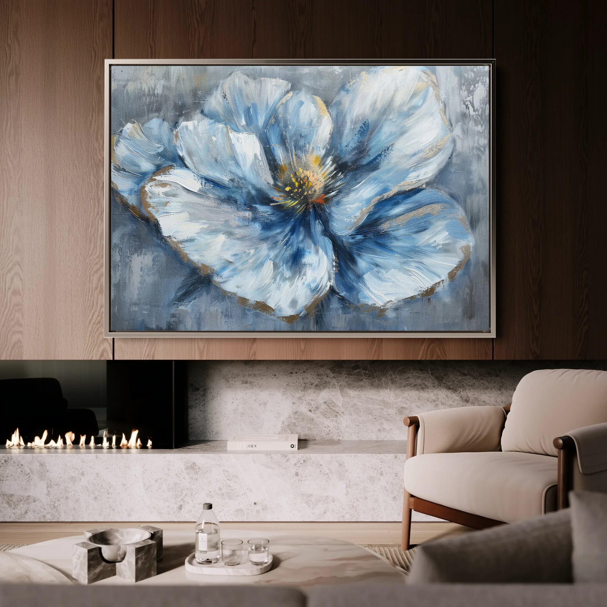 Floral 392 Canvas Art 60 x 40 cm / Black