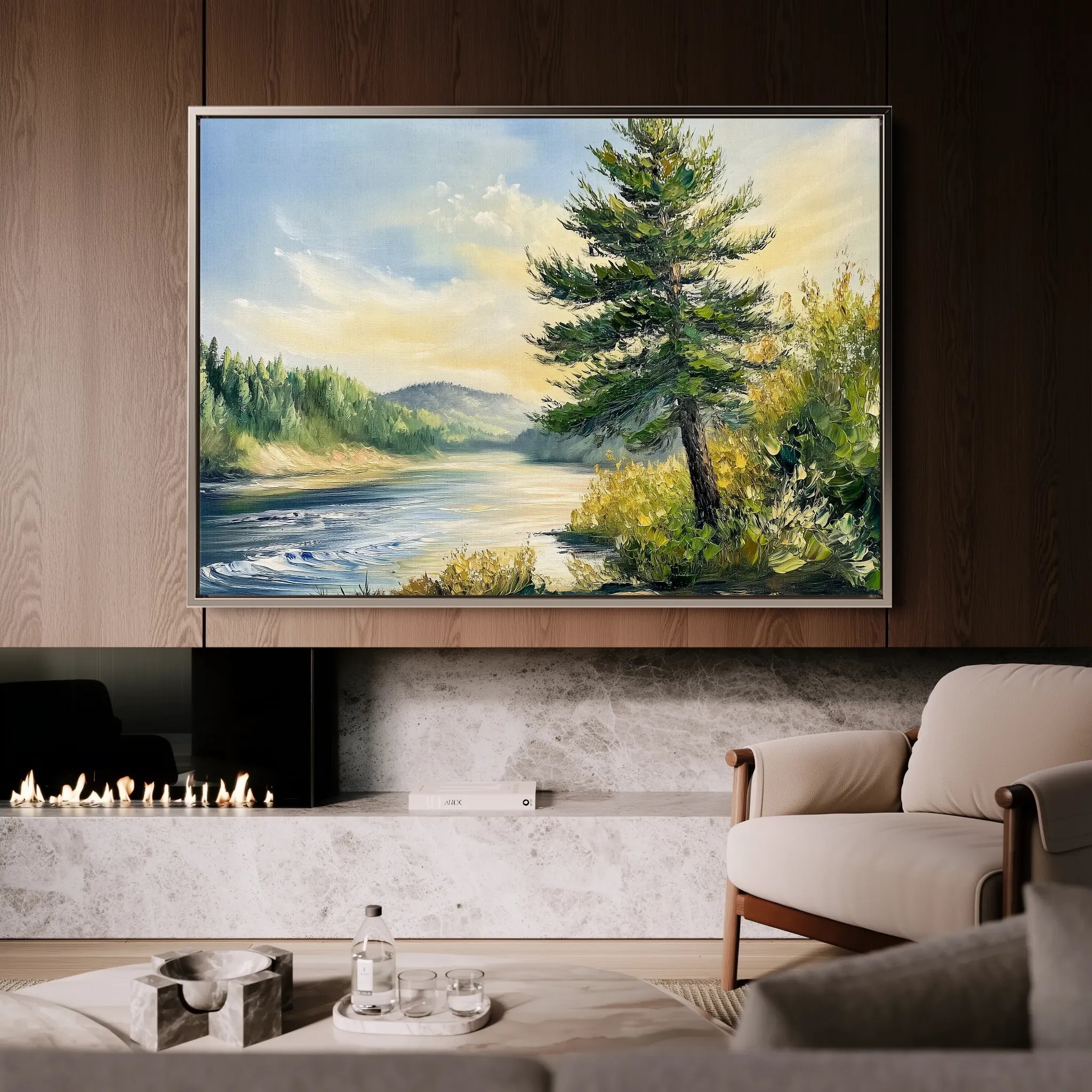 Landscape 392 Canvas Art 60 x 40 cm / Black