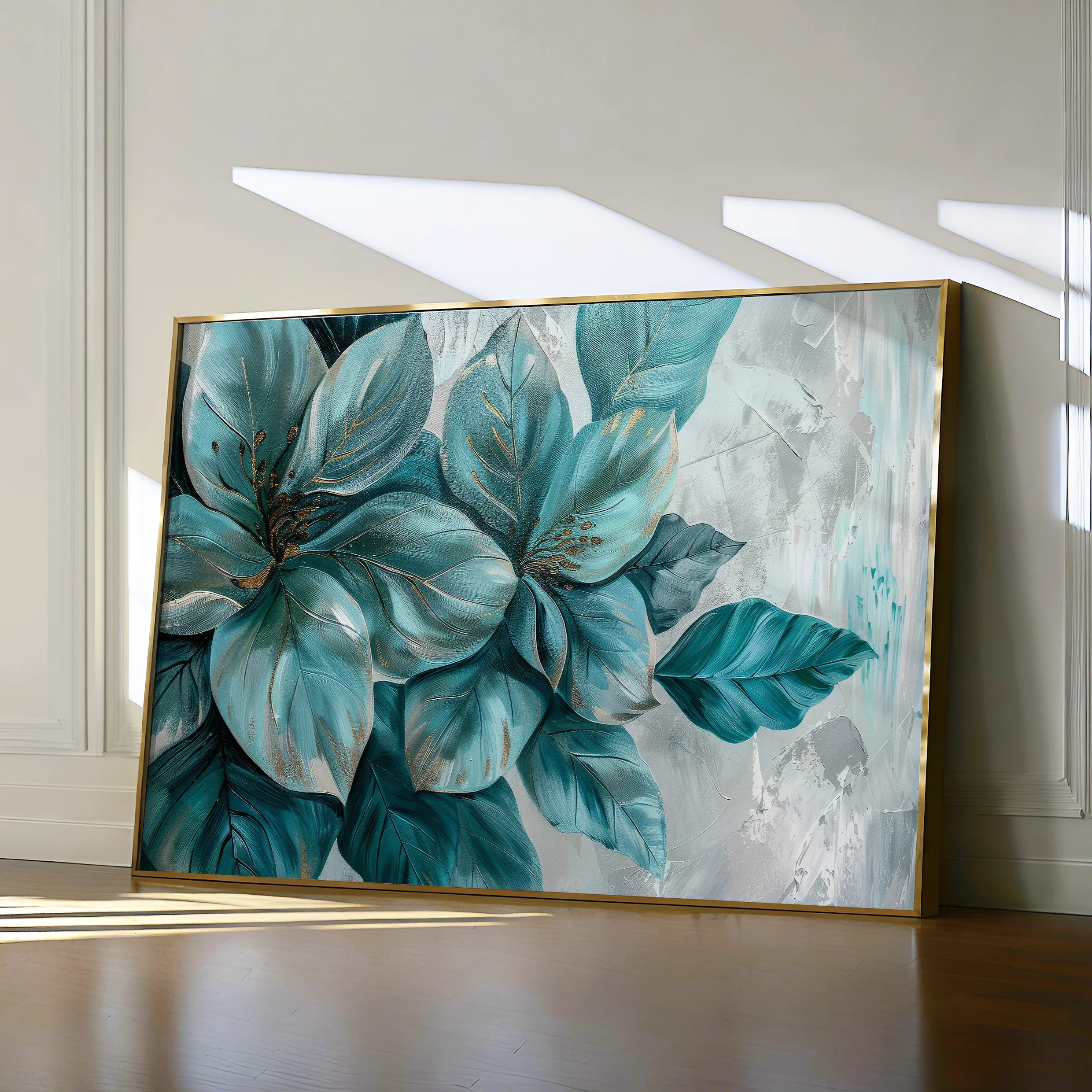 Floral 393 Canvas Art 60 x 40 cm / Black