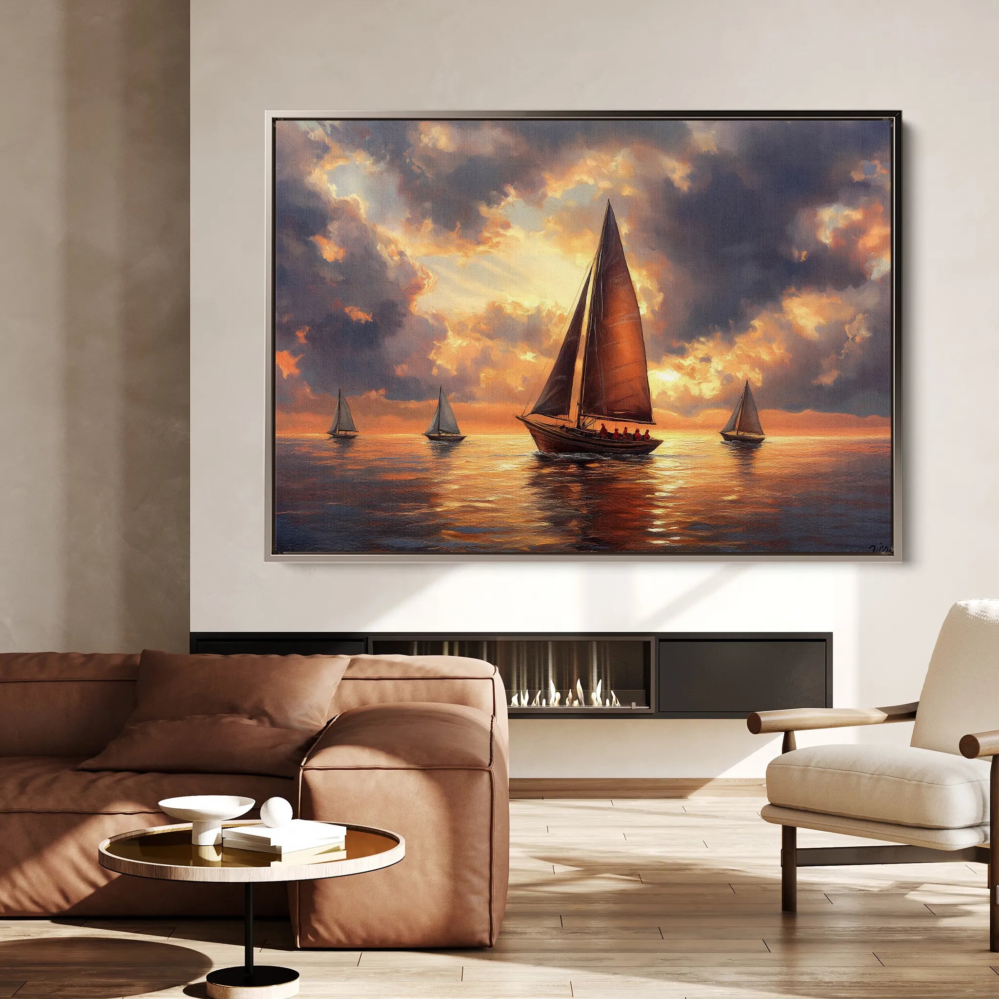 Landscape 393 Canvas Art 60 x 40 cm / Black