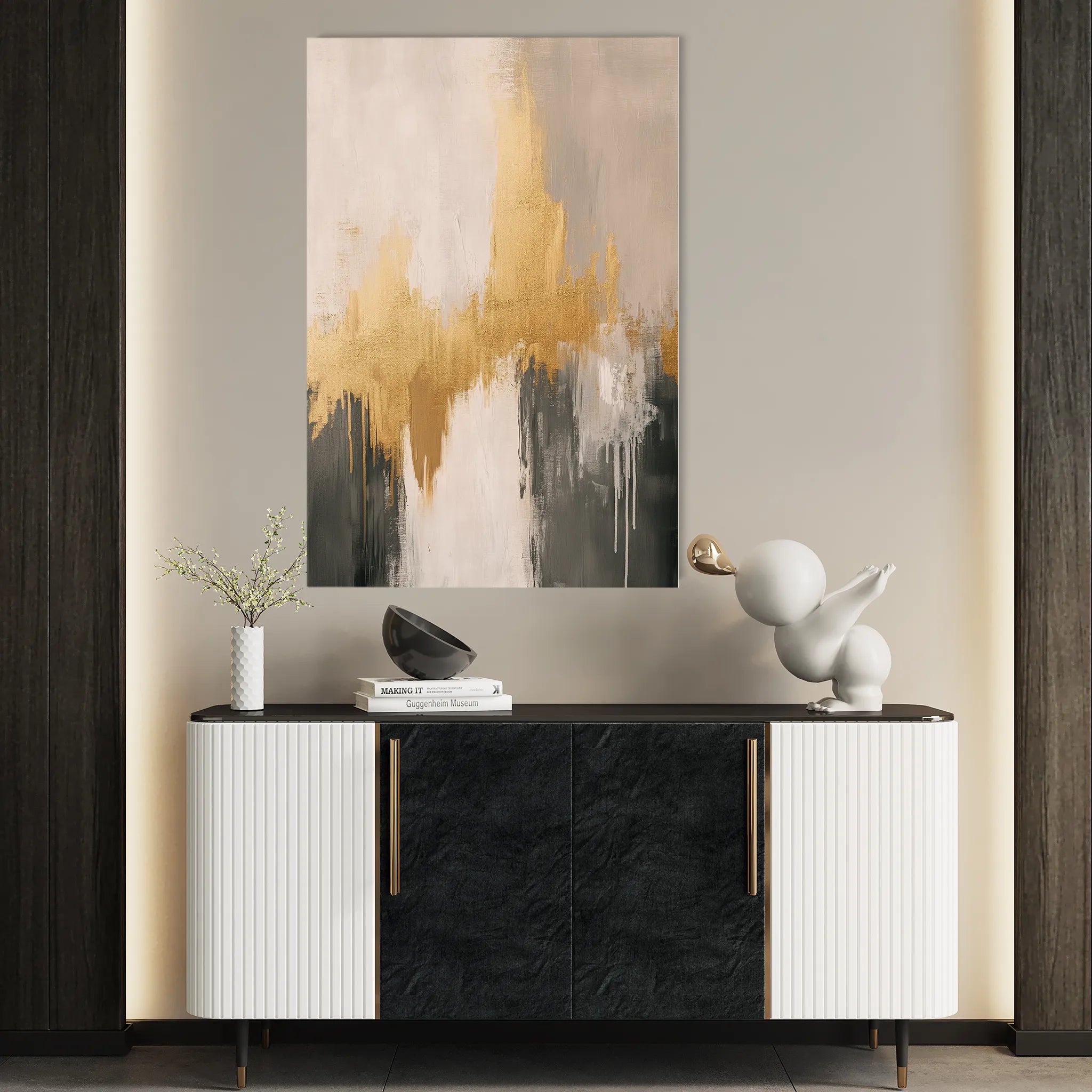 Abstract 394 Canvas Art 60 x 40 cm / Black