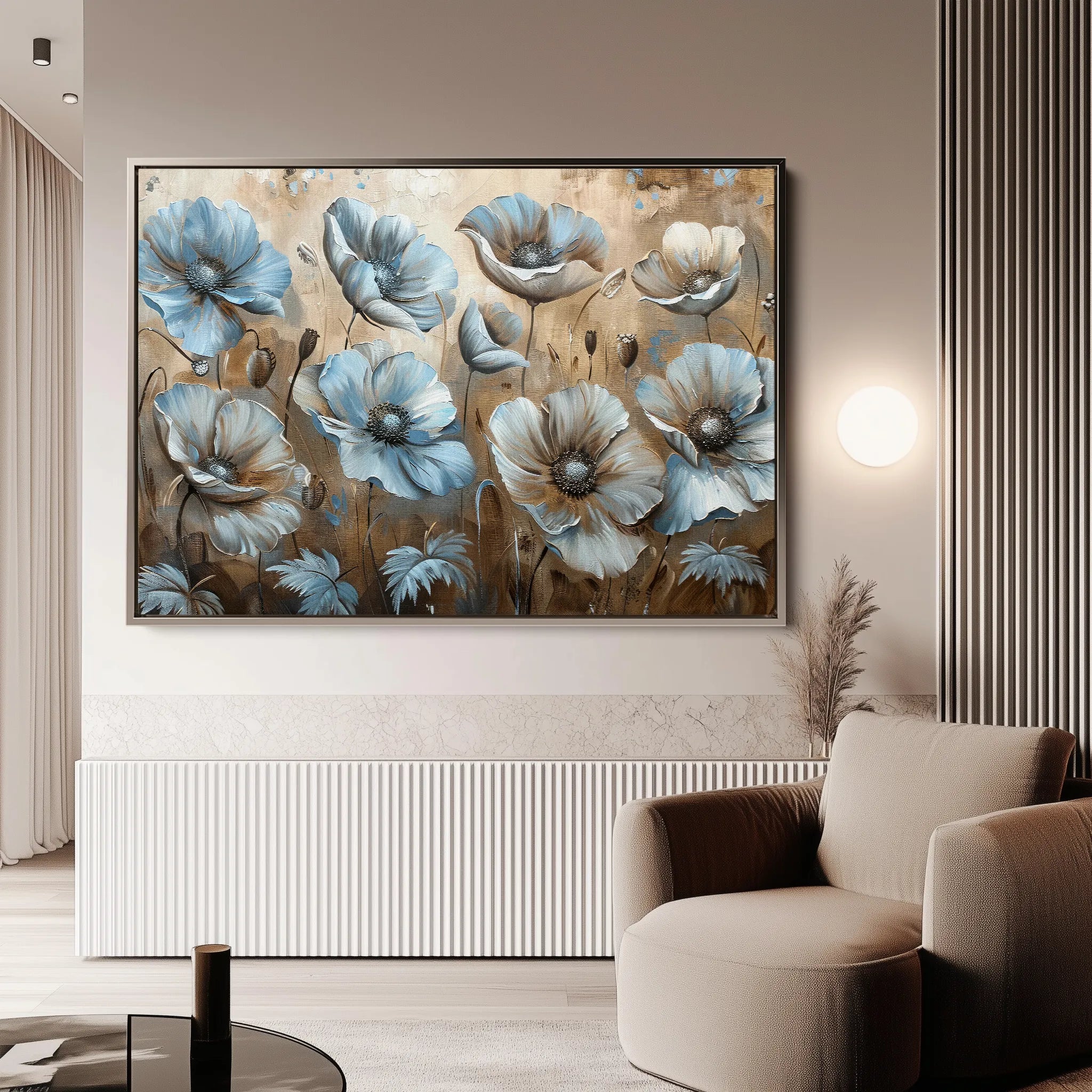 Floral 394 Canvas Art 60 x 40 cm / Black
