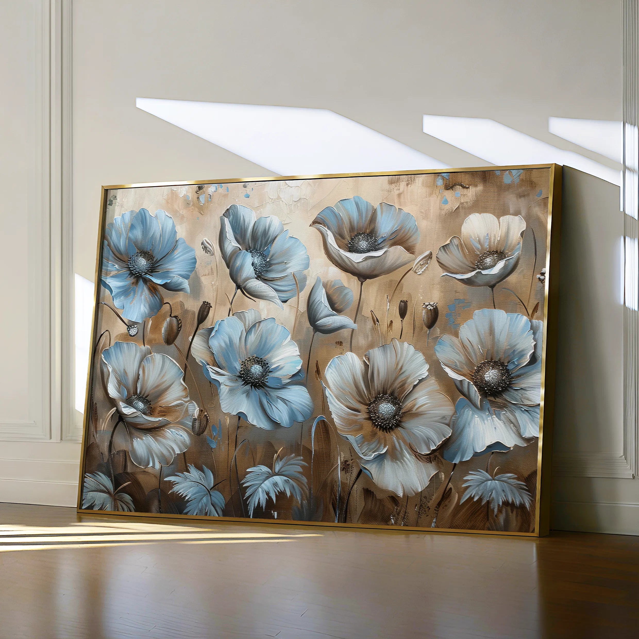 Floral 394 Canvas Art 60 x 40 cm / Black