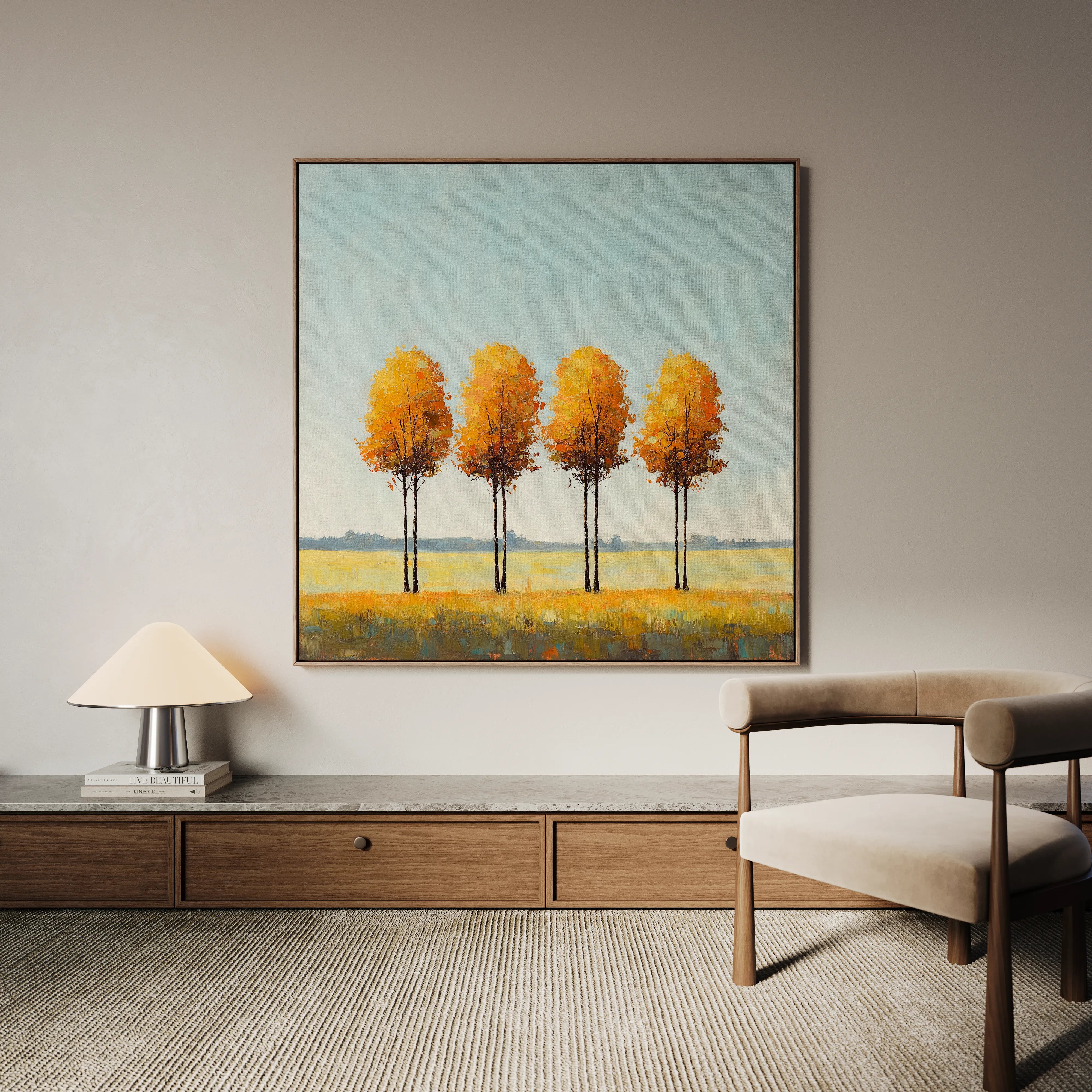 Landscape 394 Canvas Art 60 x 60 cm / Black