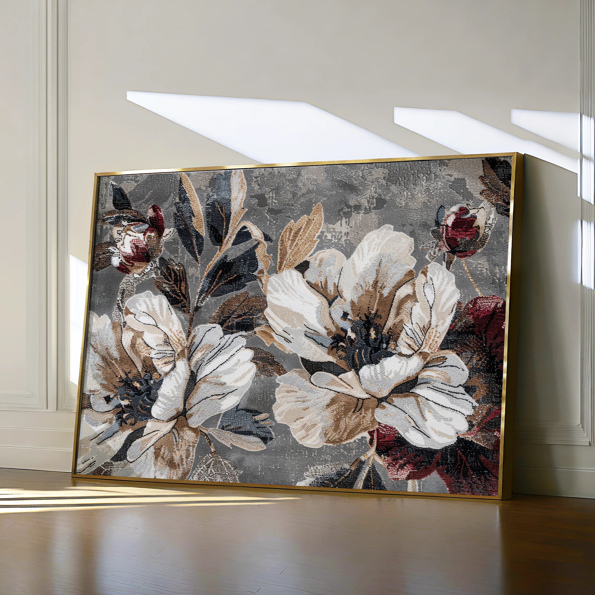 Floral 395 Canvas Art 60 x 40 cm / Black