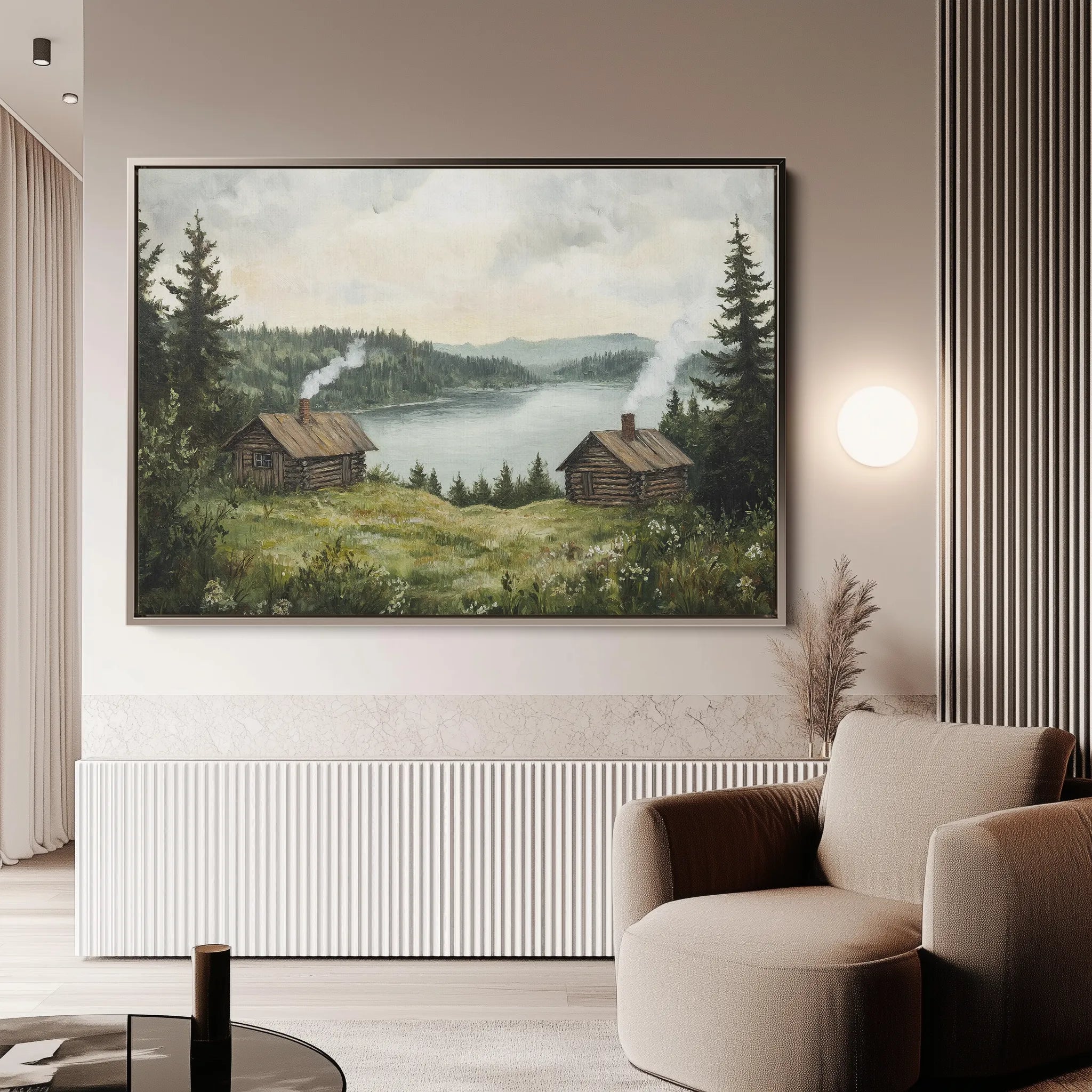Landscape 395 Canvas Art 60 x 40 cm / Black