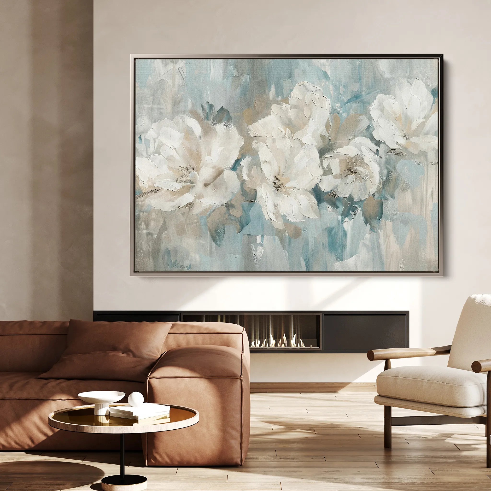 Floral 396 Canvas Art 60 x 40 cm / Black