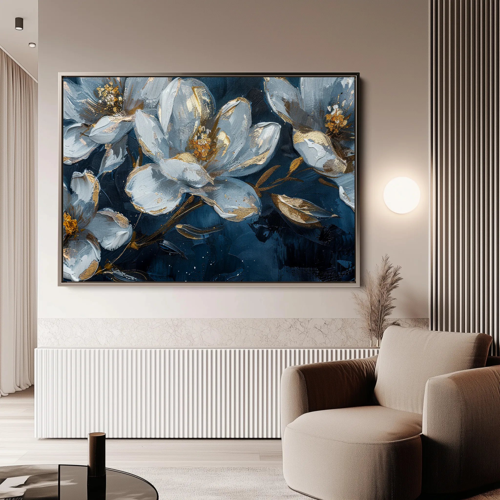 Floral 397 Canvas Art 60 x 40 cm / Black