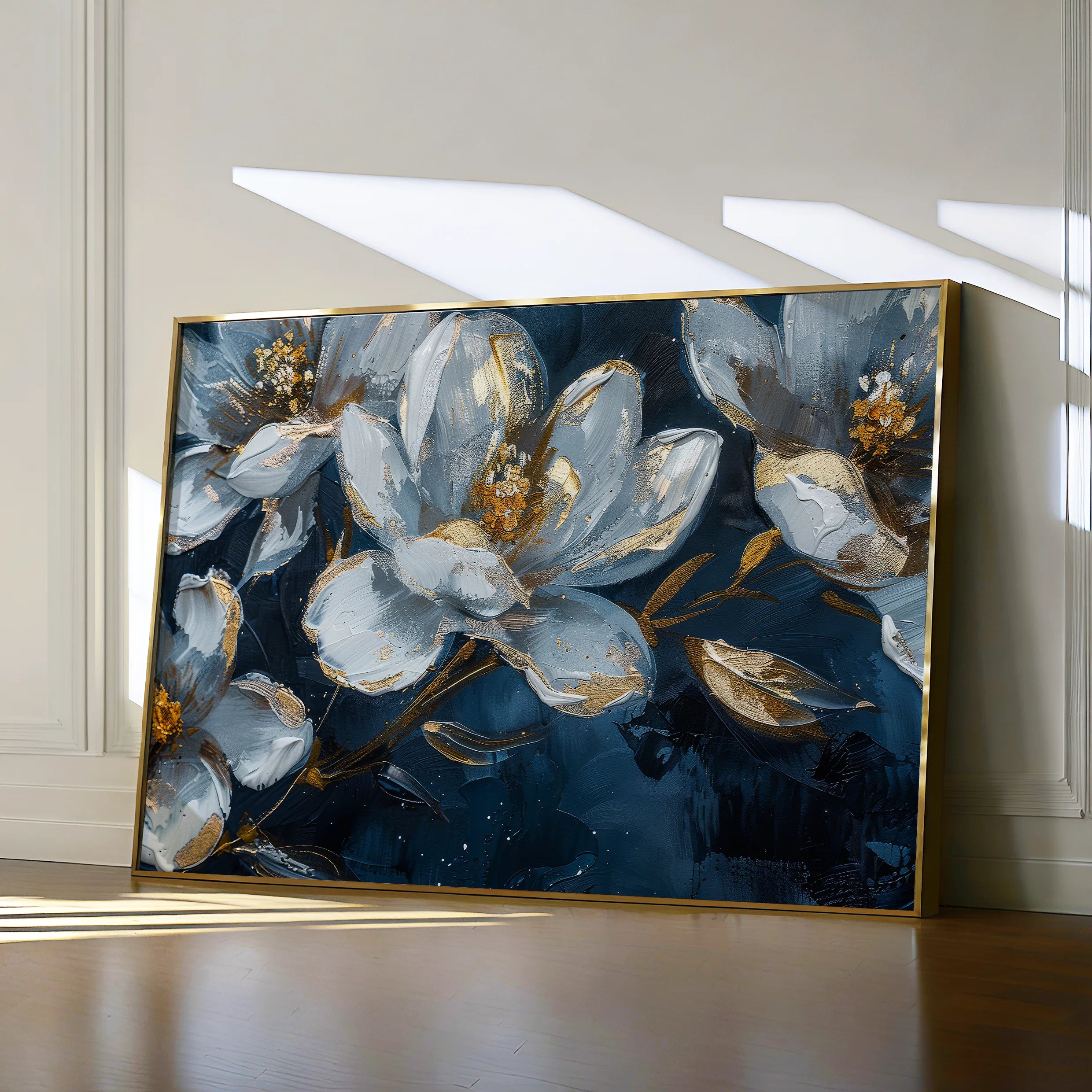 Floral 397 Canvas Art 60 x 40 cm / Black