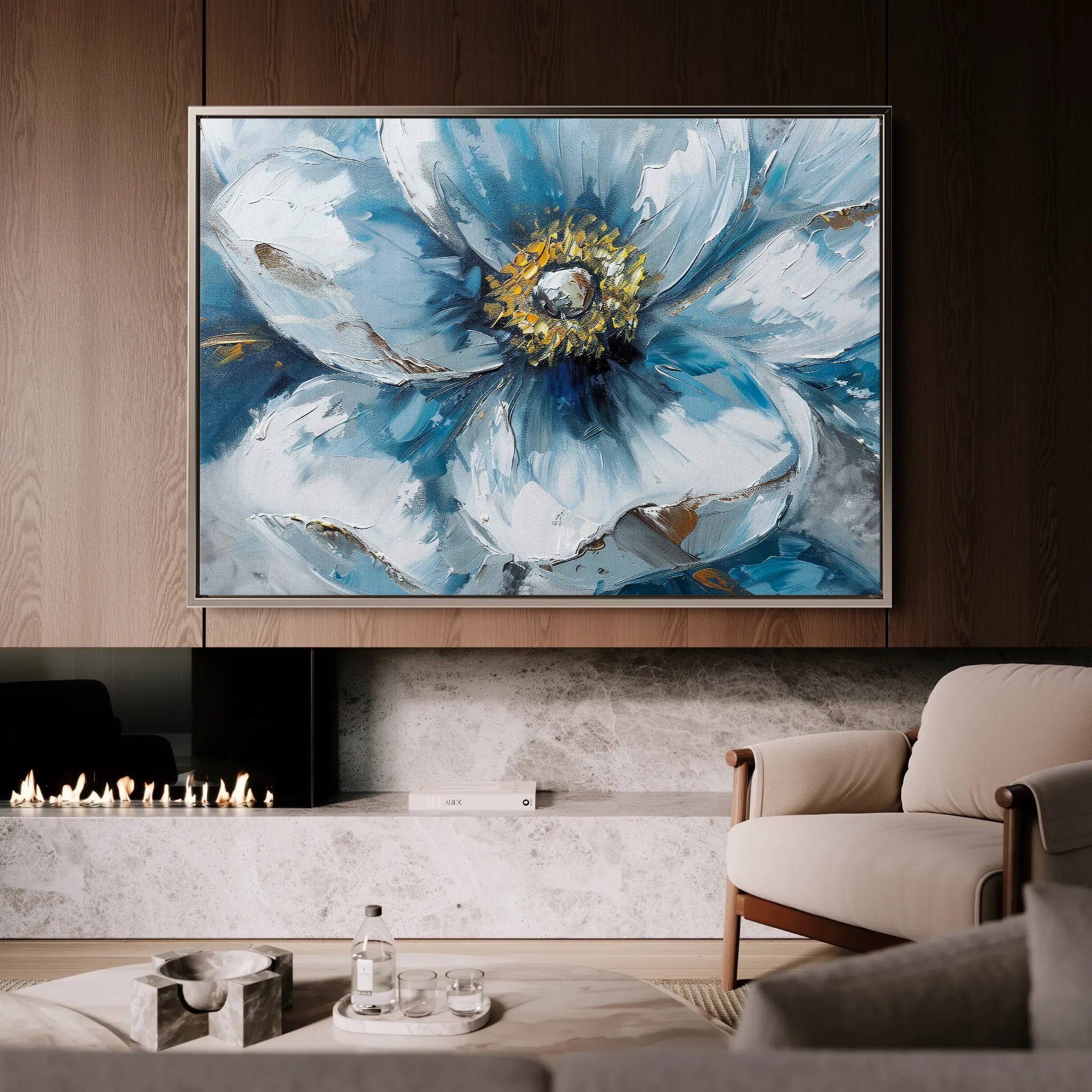 Floral 398 Canvas Art 60 x 40 cm / Black