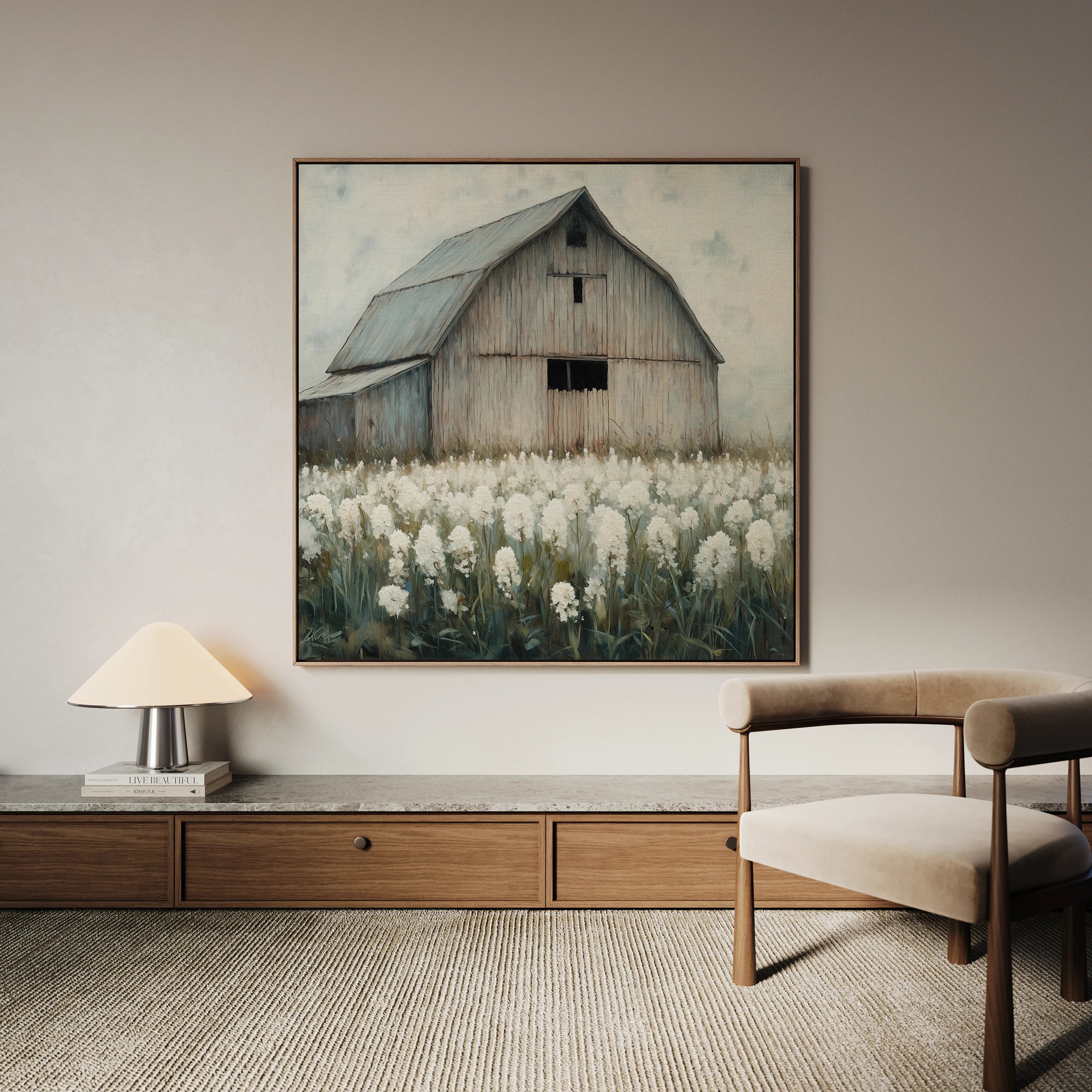 Landscape 398 Canvas Art 60 x 60 cm / Black