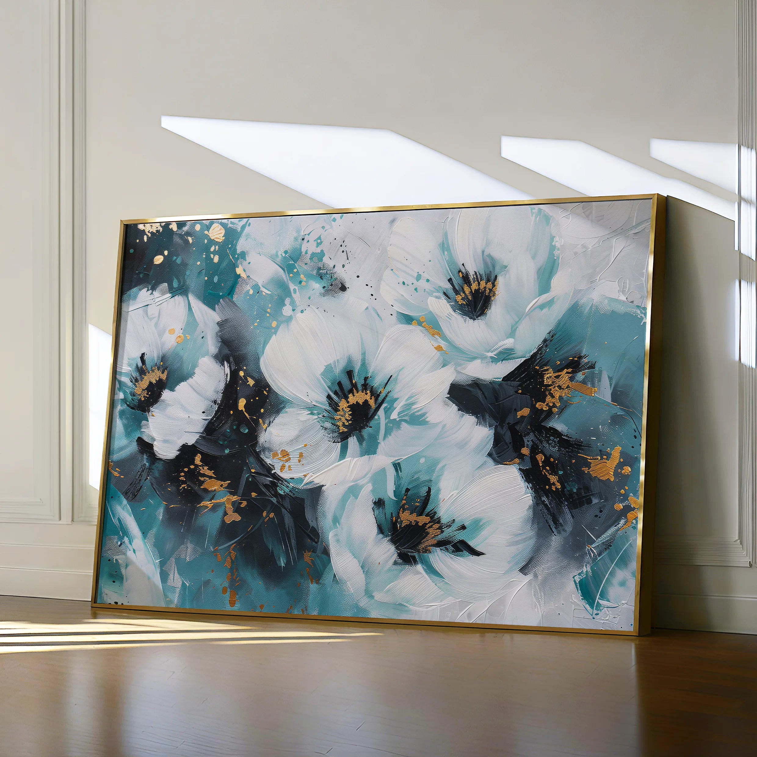 Floral 400 Canvas Art 60 x 40 cm / Black