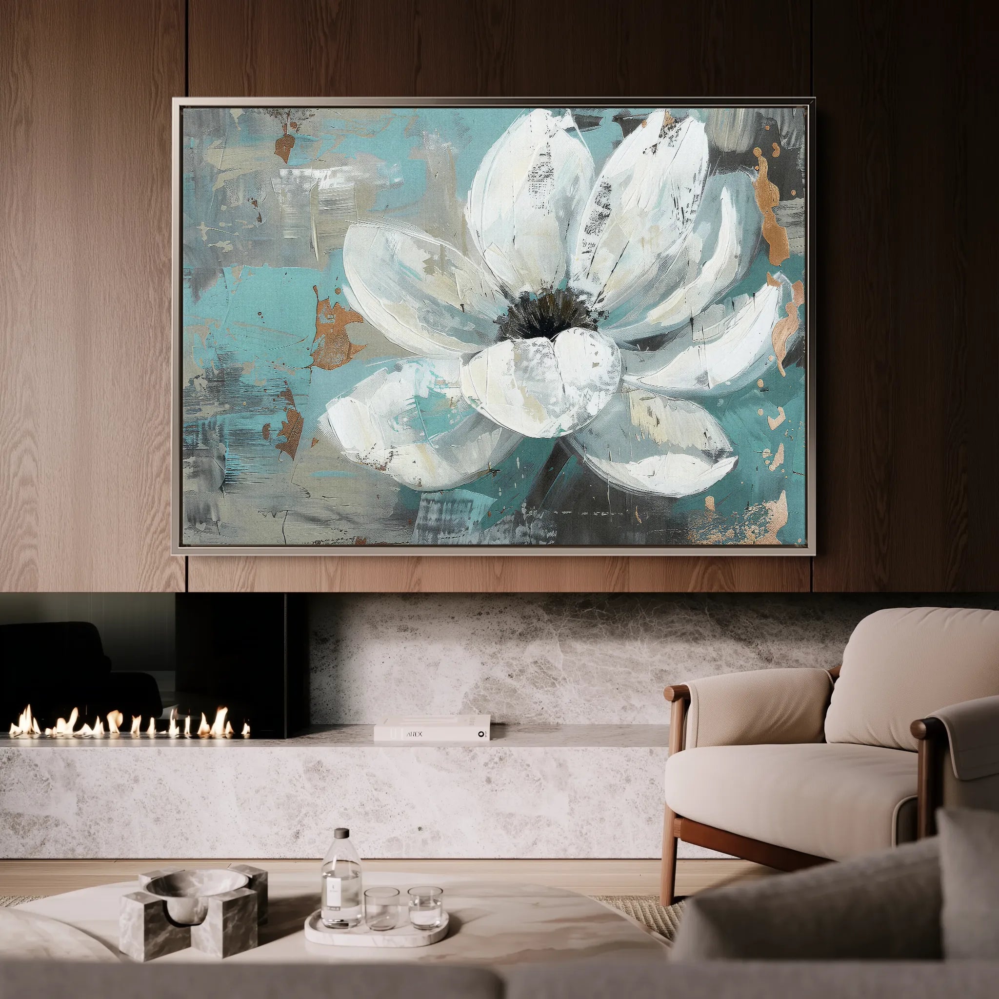 Floral 401 Canvas Art 60 x 40 cm / Black