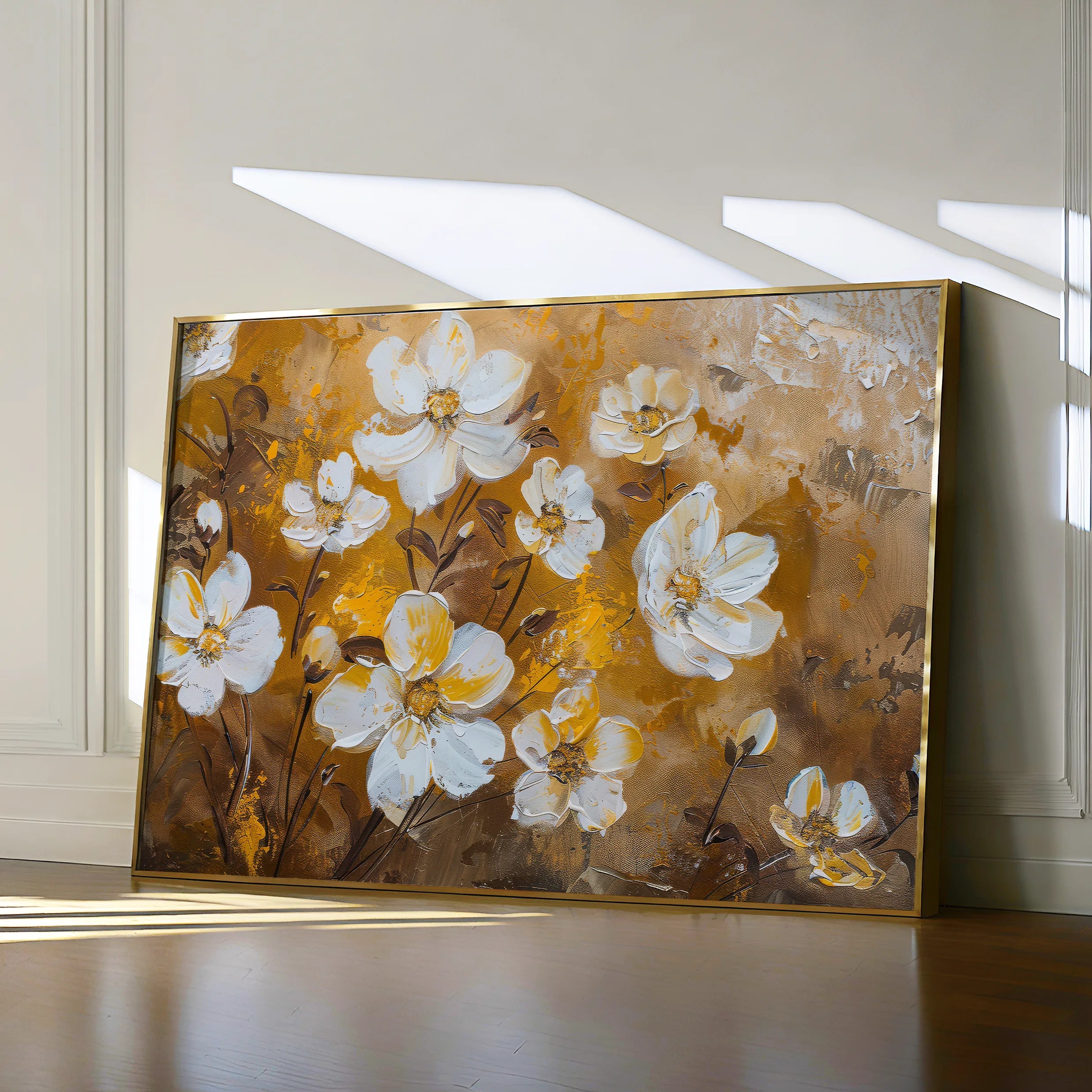 Floral 402 Canvas Art 60 x 40 cm / Black