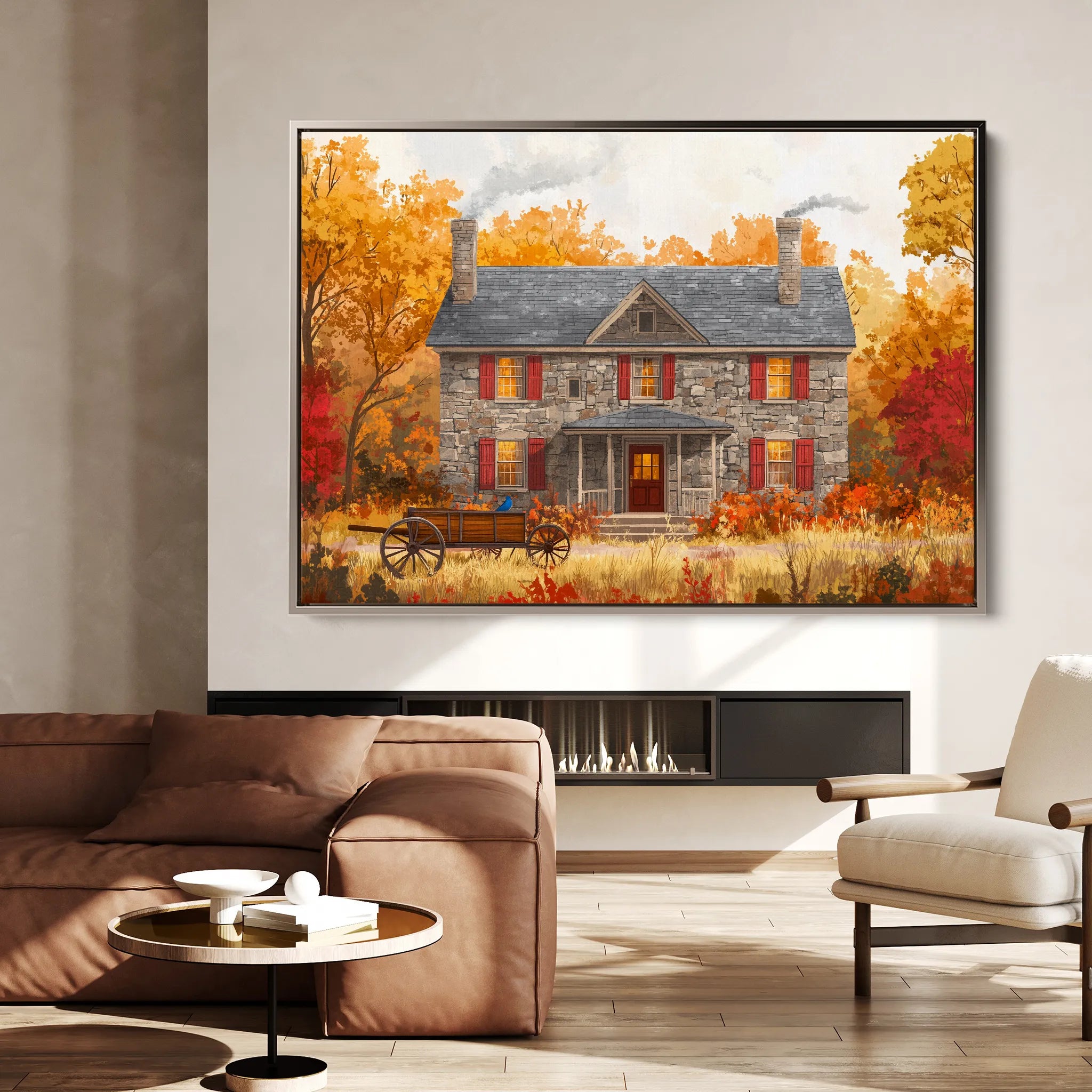 Landscape 403 Canvas Art 60 x 40 cm / Black