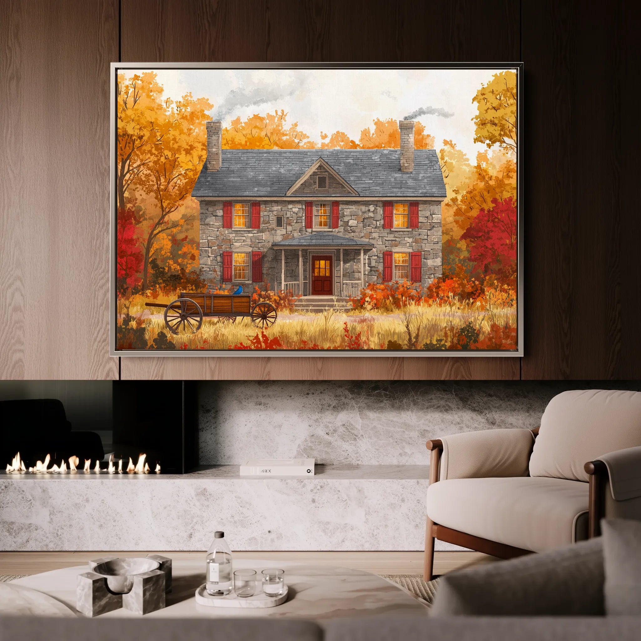 Landscape 403 Canvas Art 60 x 40 cm / Black