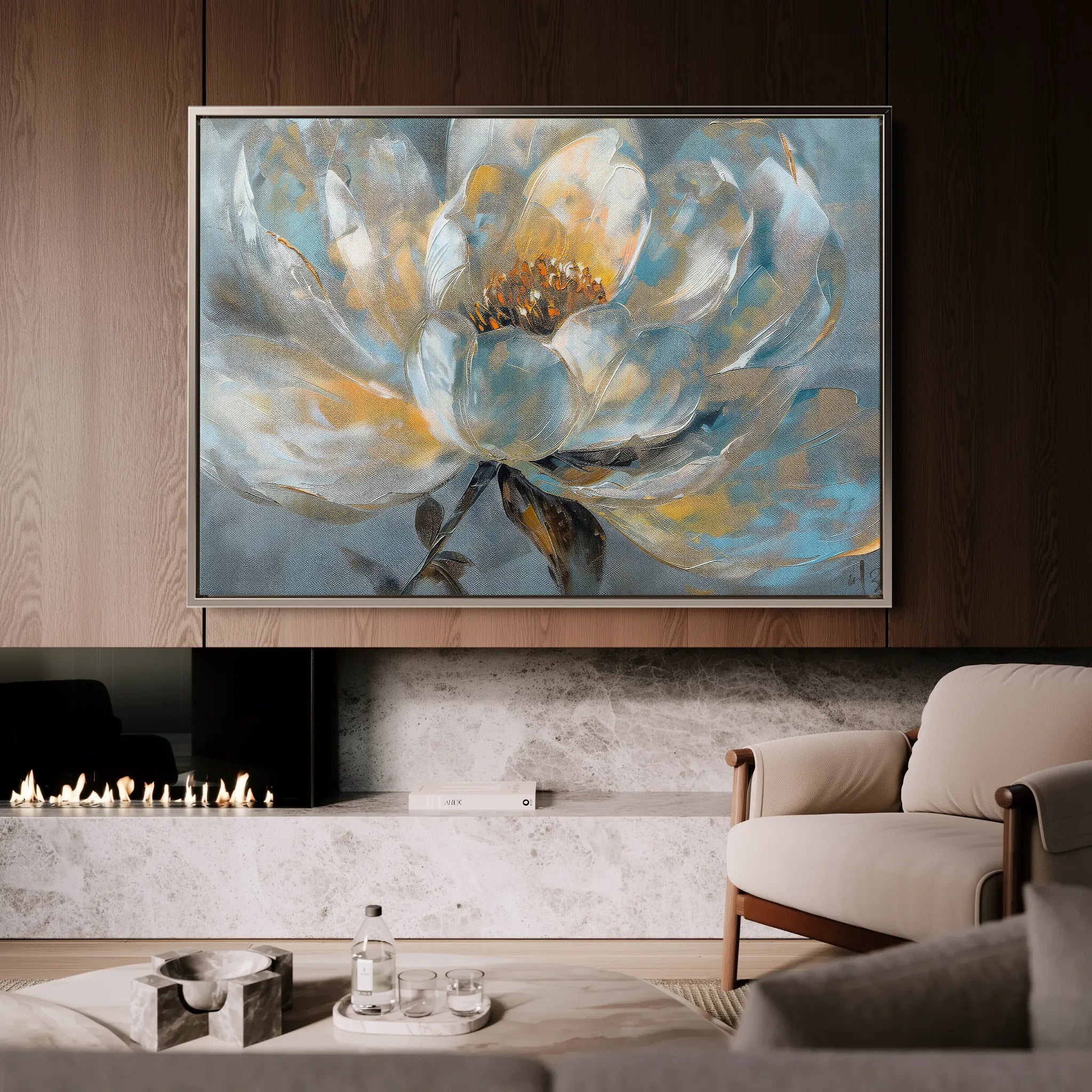 Floral 404 Canvas Art 60 x 40 cm / Black