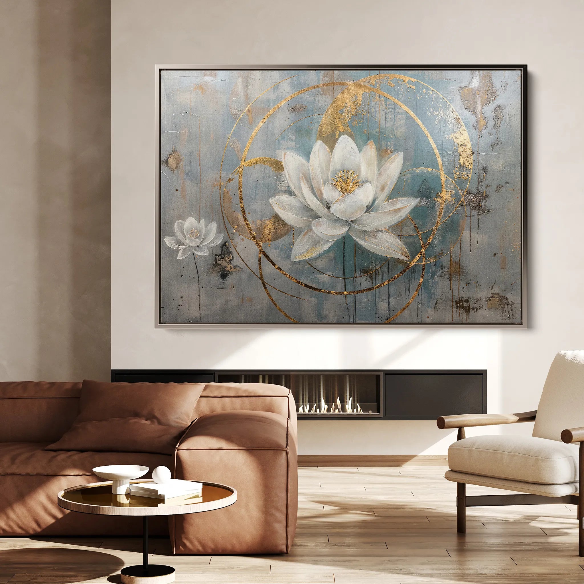 Floral 405 Canvas Art 60 x 40 cm / Black