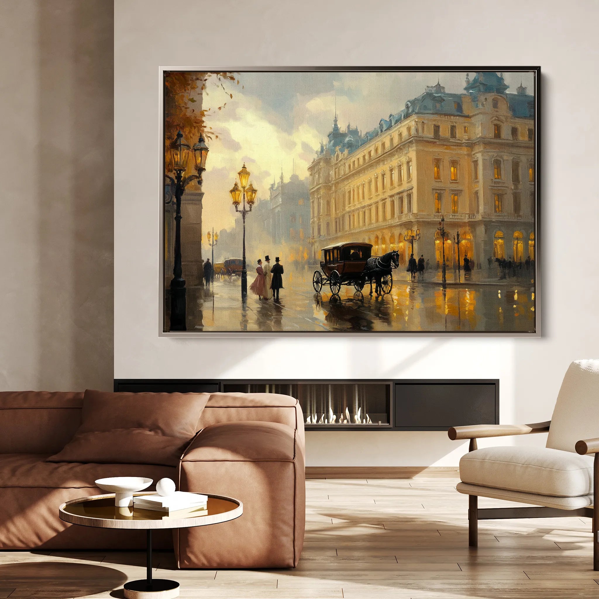 Landscape 406 Canvas Art 60 x 40 cm / Black