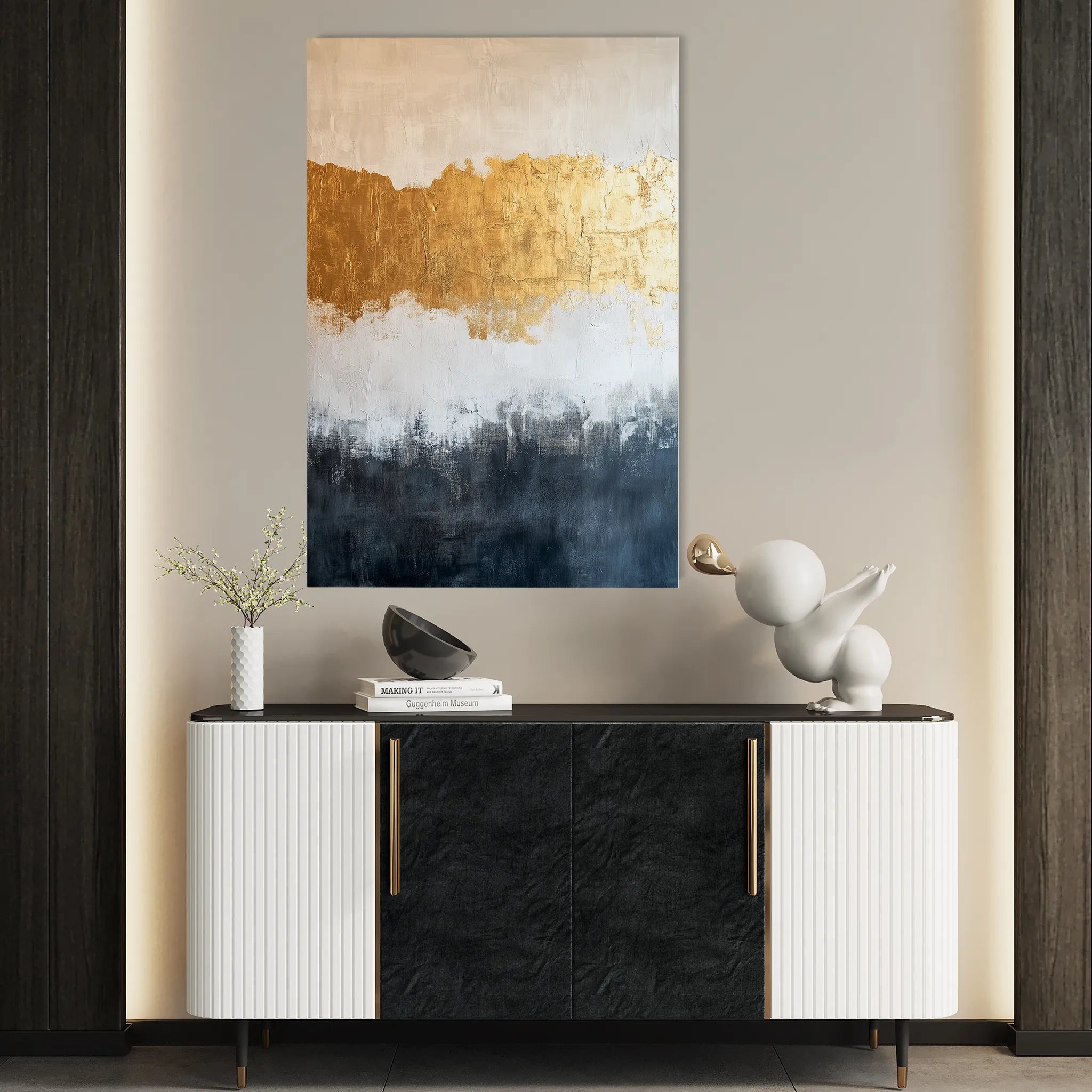 Abstract 407 Canvas Art 60 x 40 cm / Black