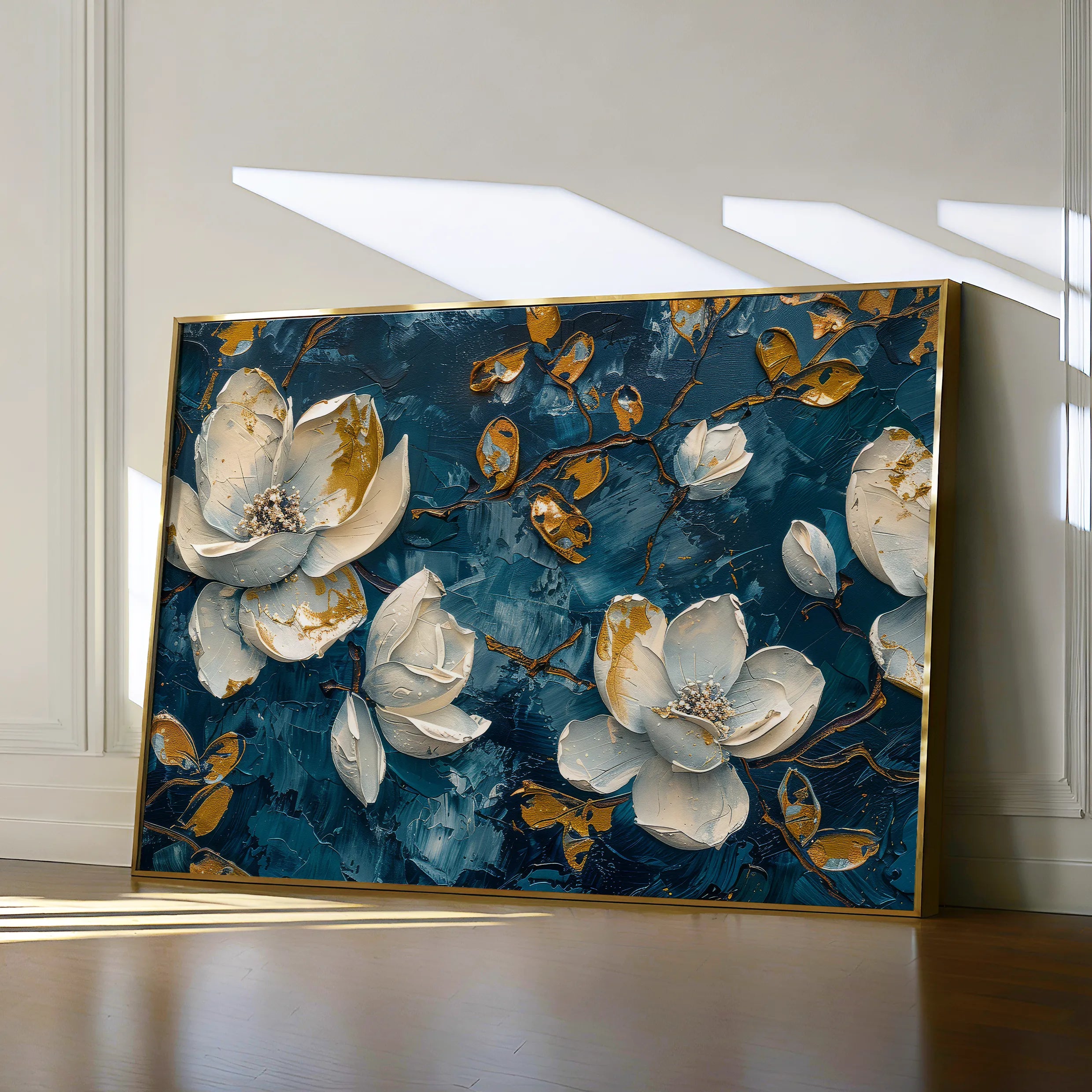Floral 408 Canvas Art 60 x 40 cm / Black