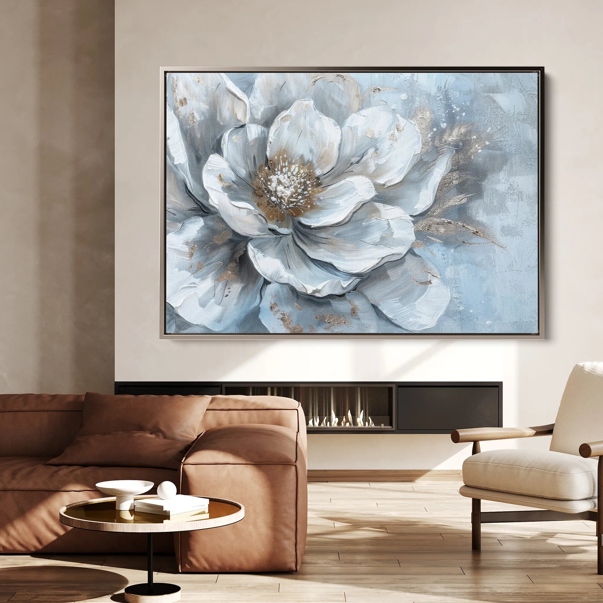 Floral 409 Canvas Art 60 x 40 cm / Black