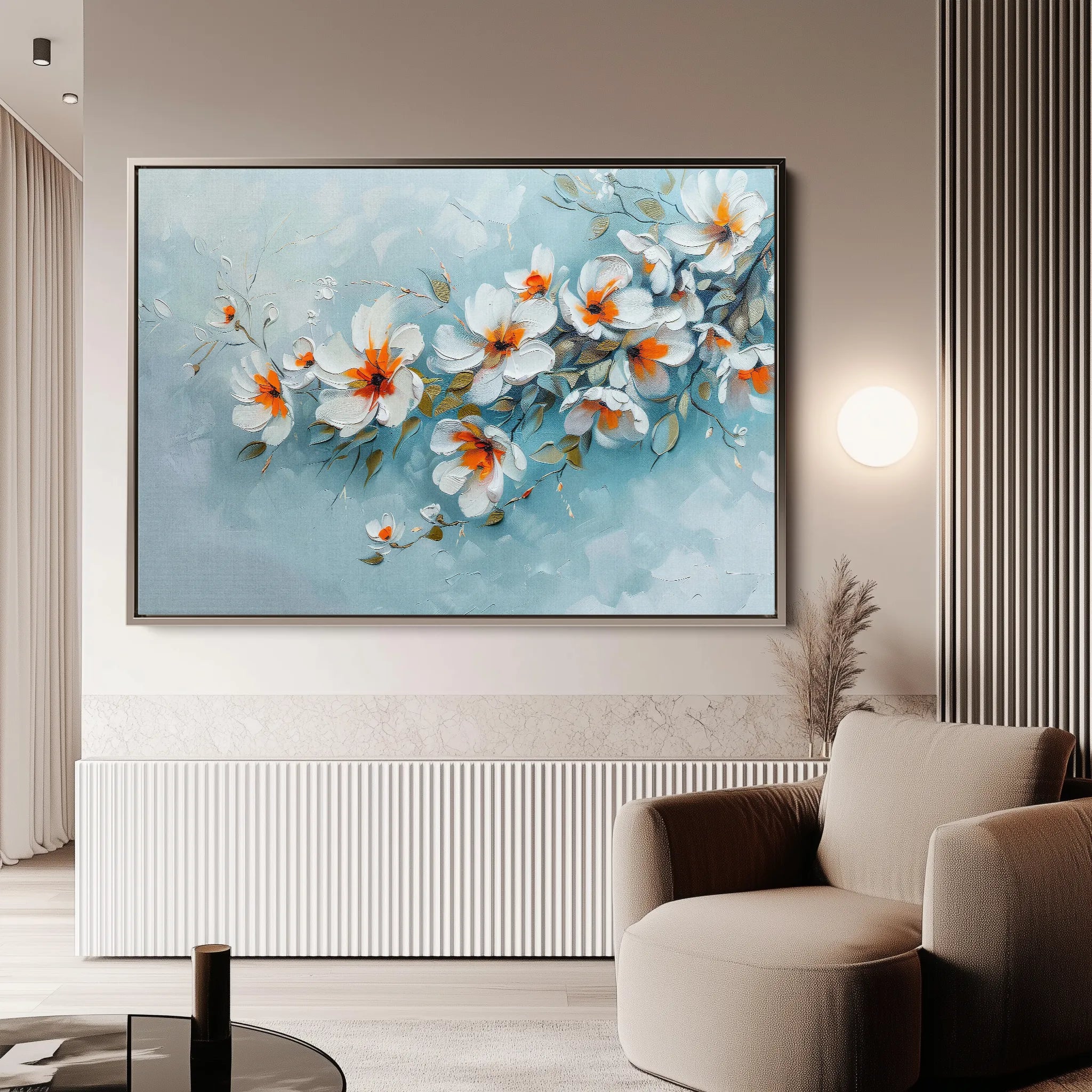 Floral 410 Canvas Art 60 x 40 cm / Black
