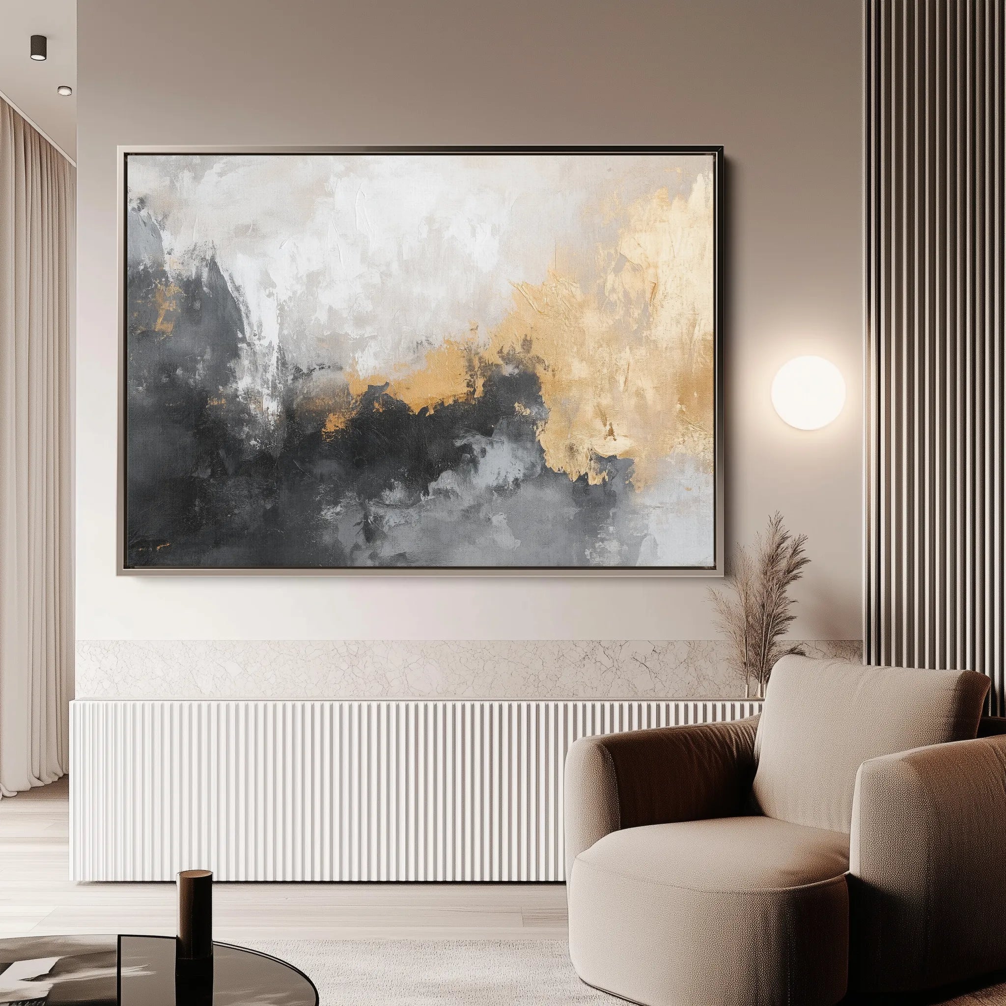 Abstract 411 Canvas Art 60 x 40 cm / Black