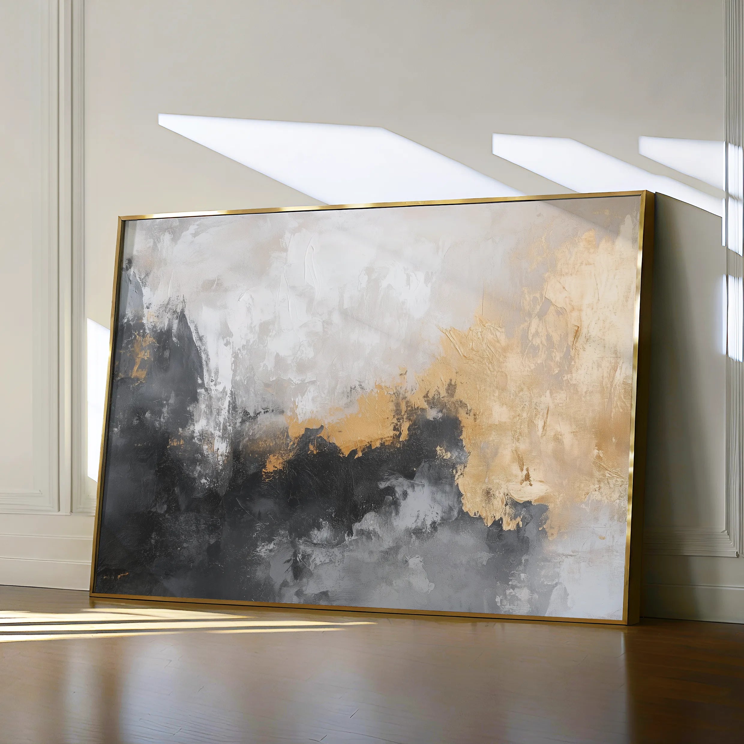 Abstract 411 Canvas Art 60 x 40 cm / Black