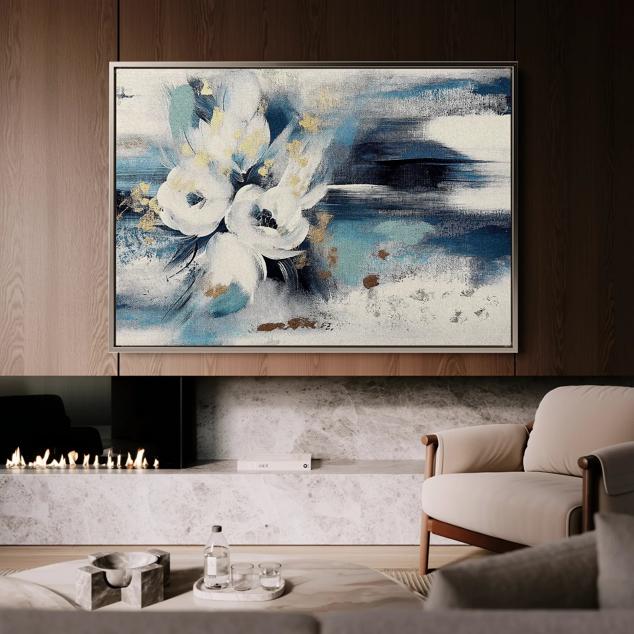 Floral 411 Canvas Art 60 x 40 cm / Black