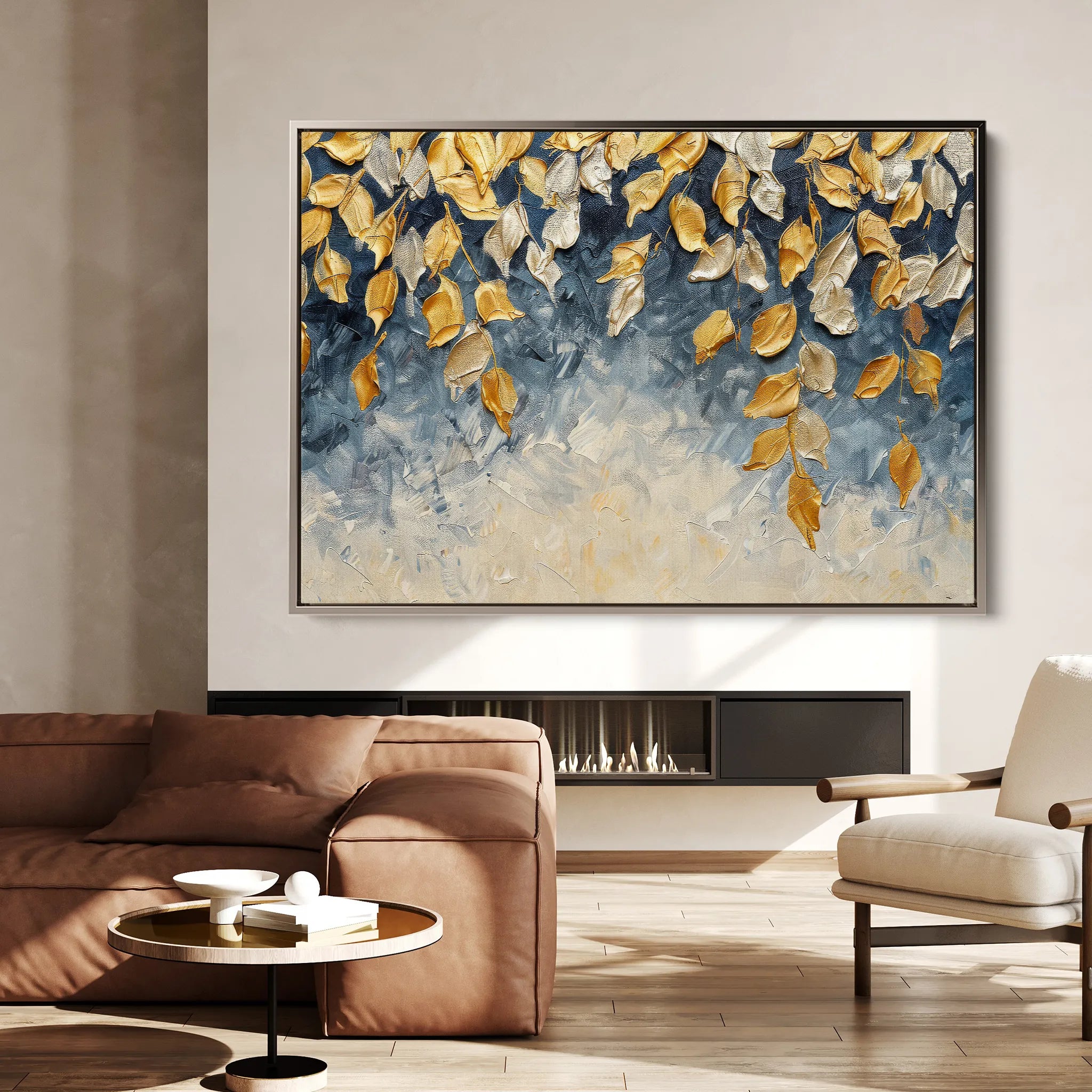 Floral 412 Canvas Art 60 x 40 cm / Black