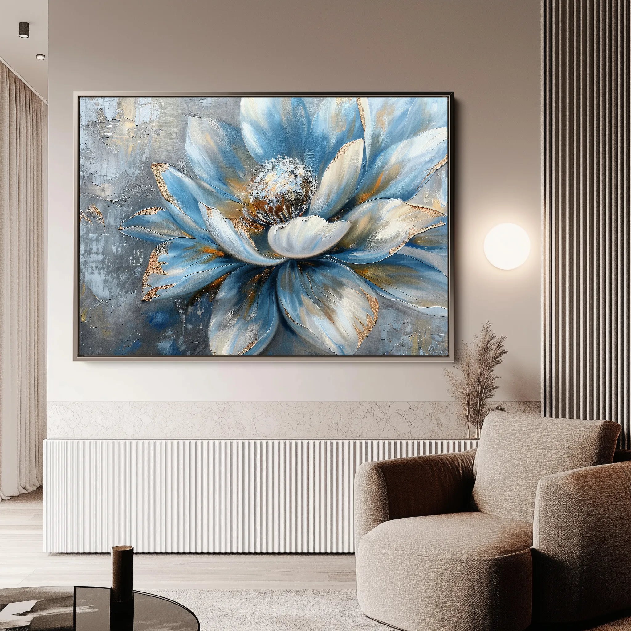 Floral 413 Canvas Art 60 x 40 cm / Black