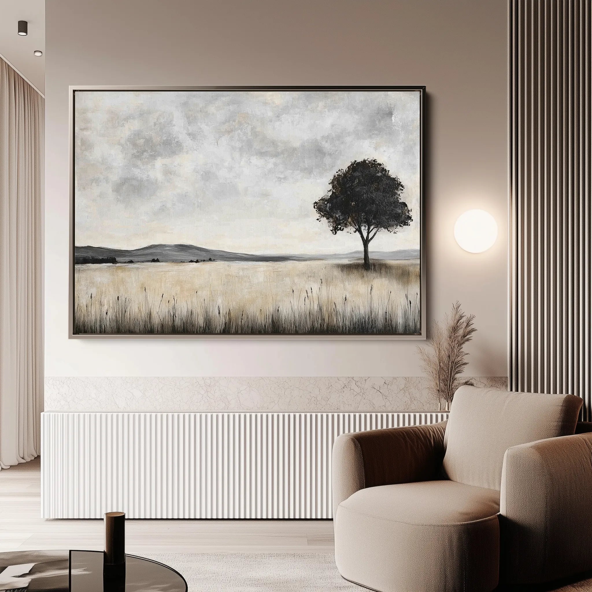 Landscape 413 Canvas Art 60 x 40 cm / Black