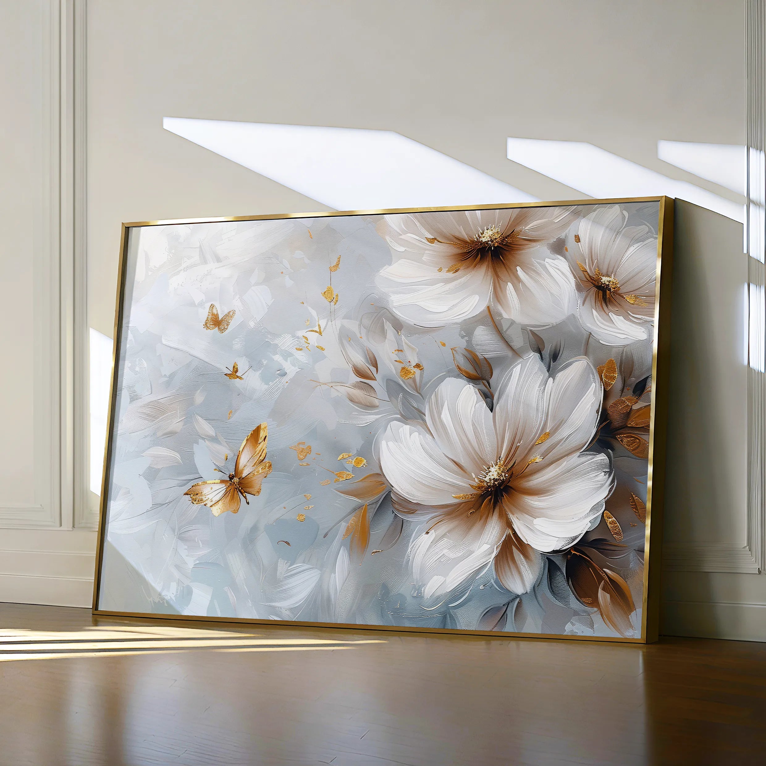 Floral 414 Canvas Art 60 x 40 cm / Black