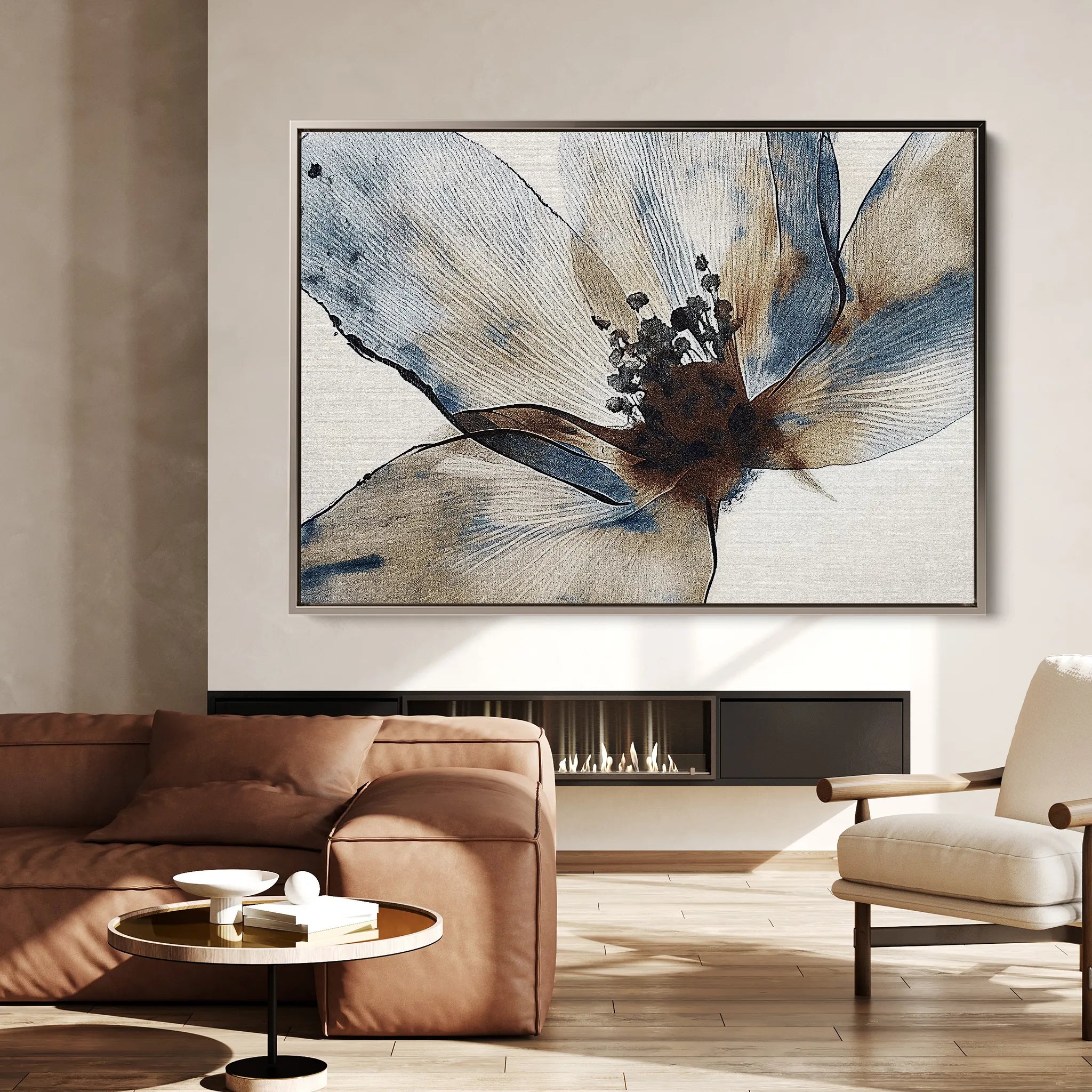 Floral 418 Canvas Art 60 x 40 cm / Black
