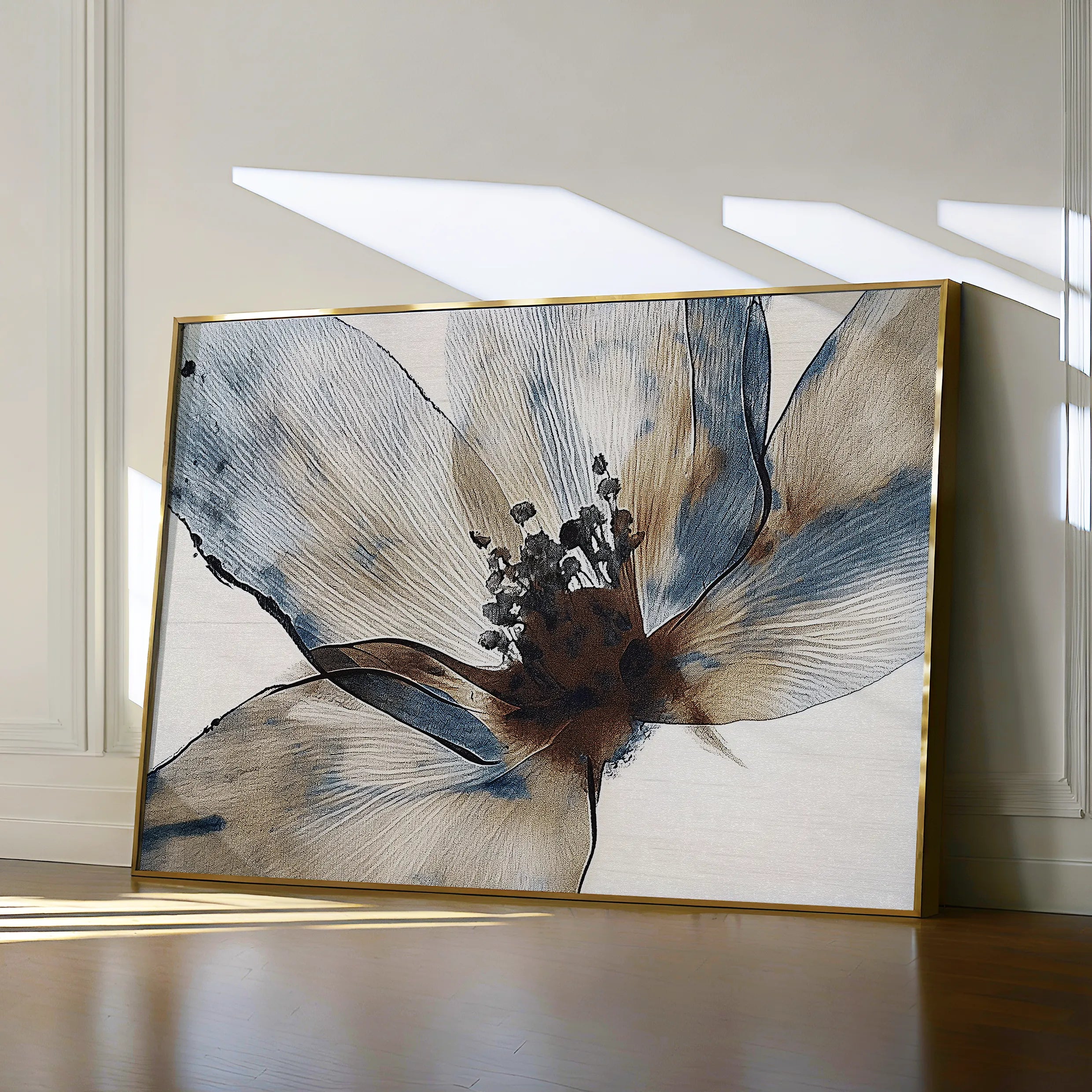 Floral 418 Canvas Art 60 x 40 cm / Black