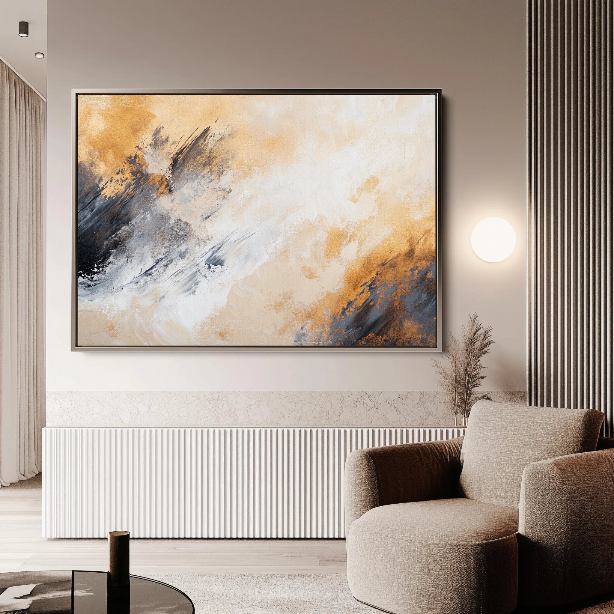 Abstract 419 Canvas Art 60 x 40 cm / Black