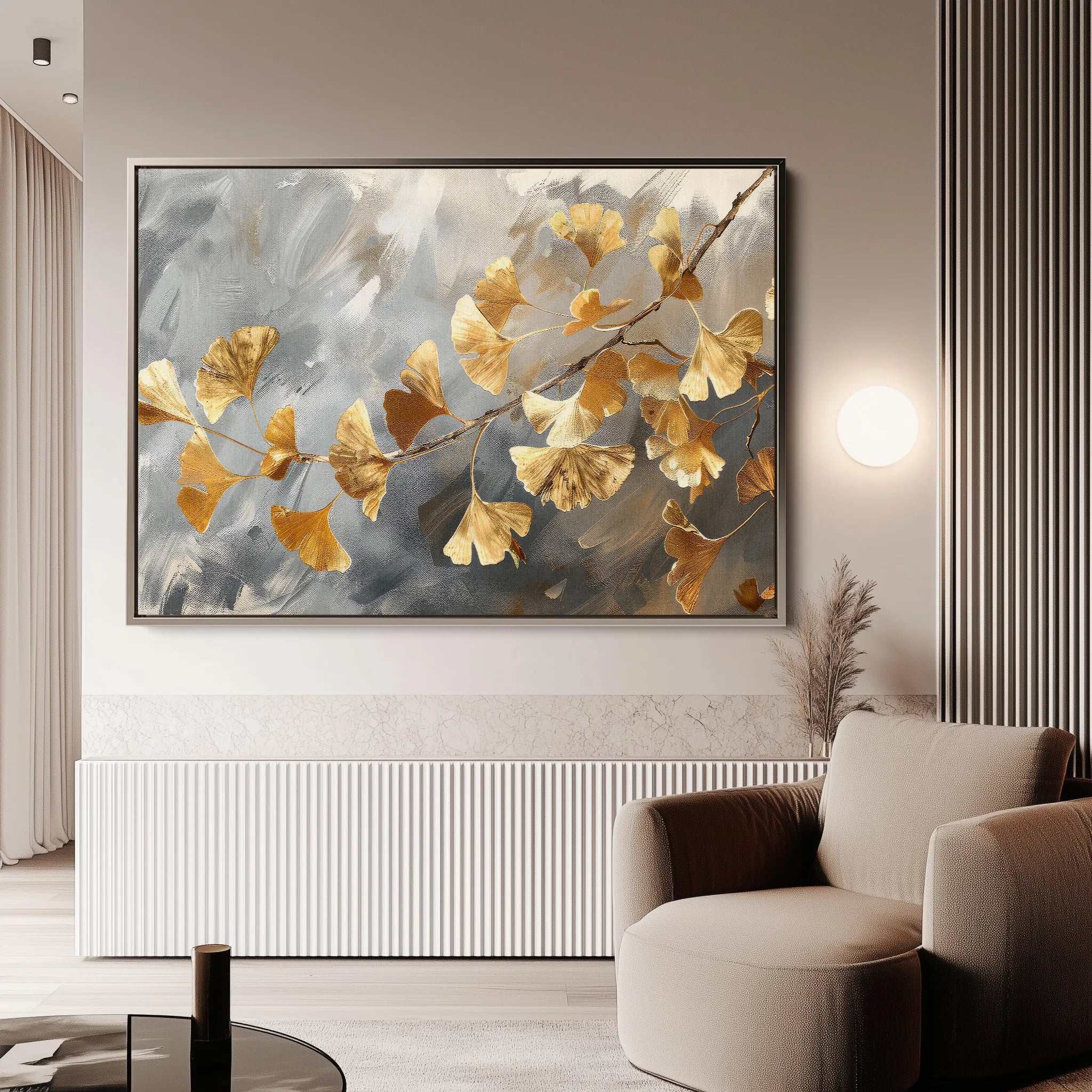 Floral 419 Canvas Art 60 x 40 cm / Black