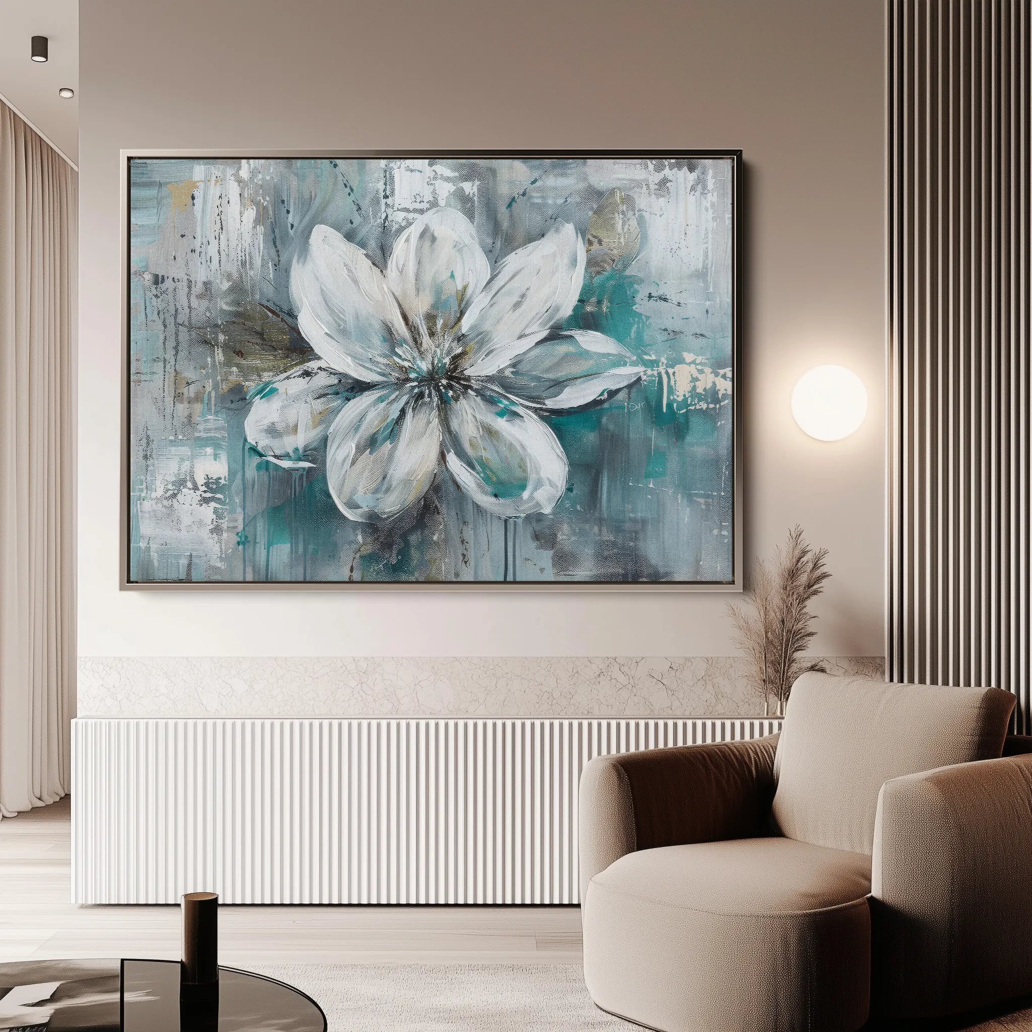 Floral 422 Canvas Art 60 x 40 cm / Black