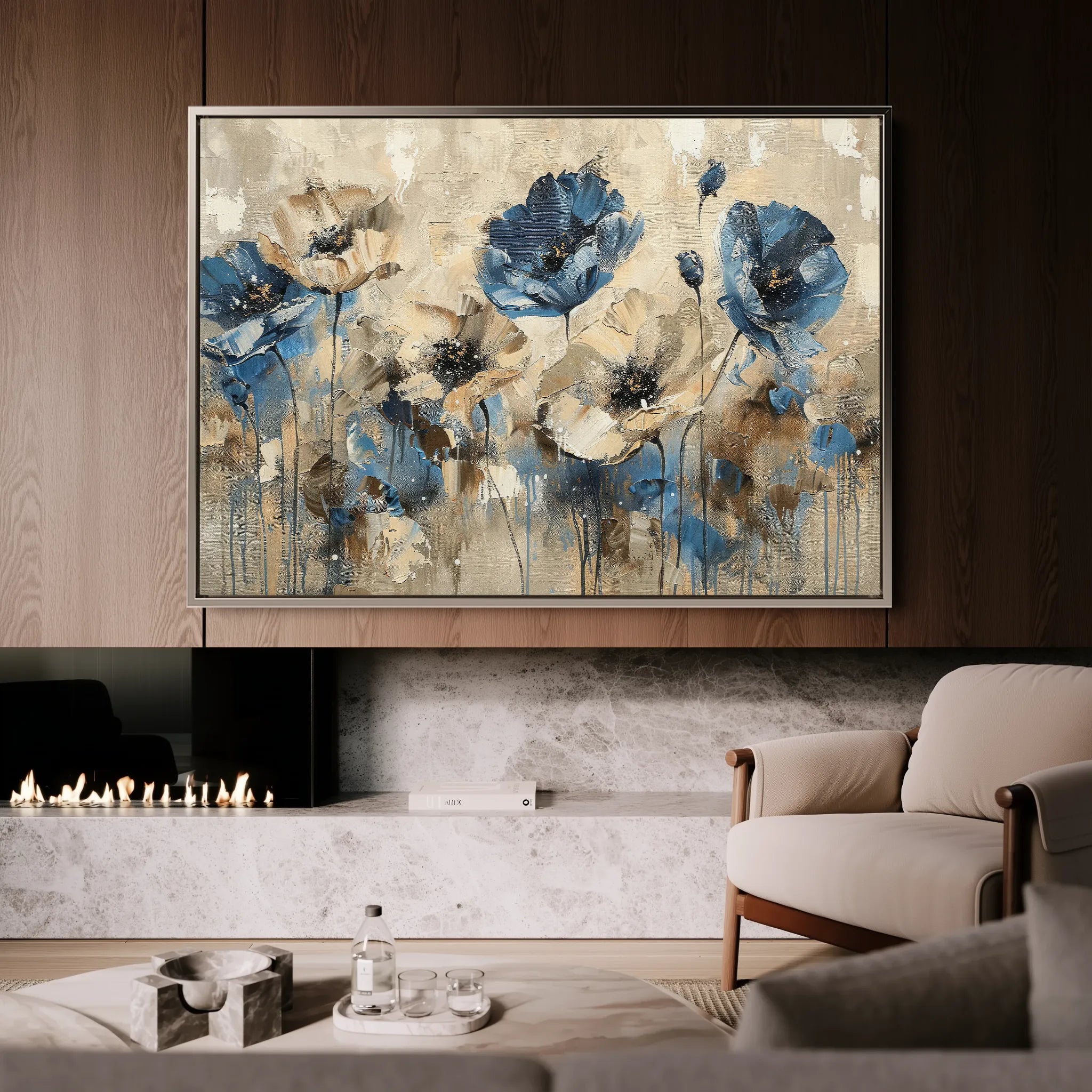 Floral 423 Canvas Art 60 x 40 cm / Black