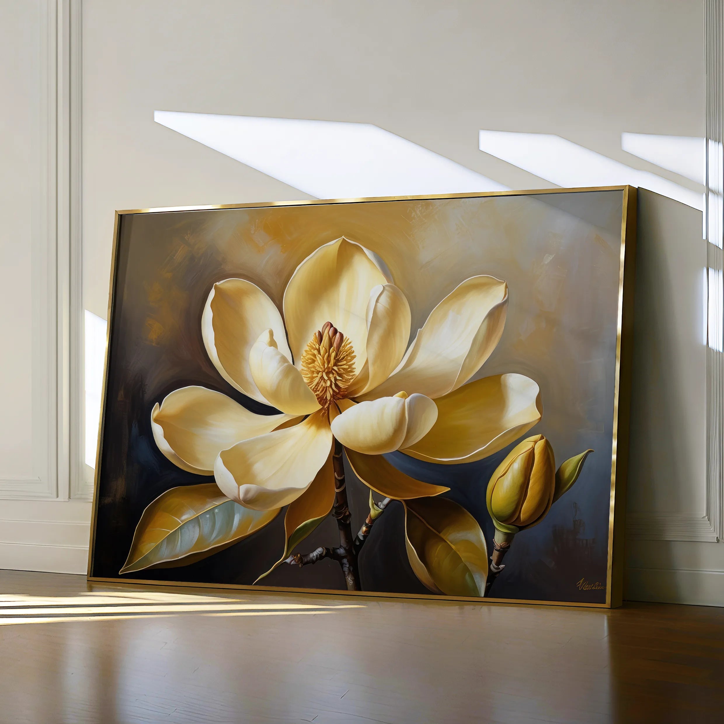 Floral 424 Canvas Art 60 x 40 cm / Black