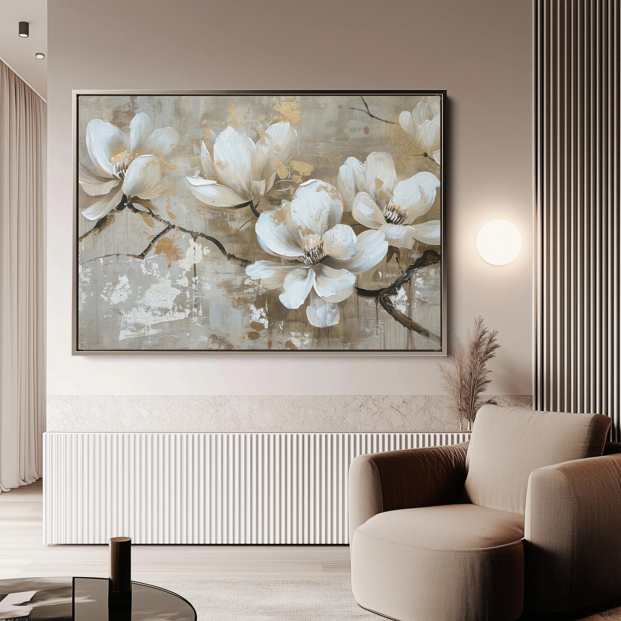 Floral 425 Canvas Art 60 x 40 cm / Black