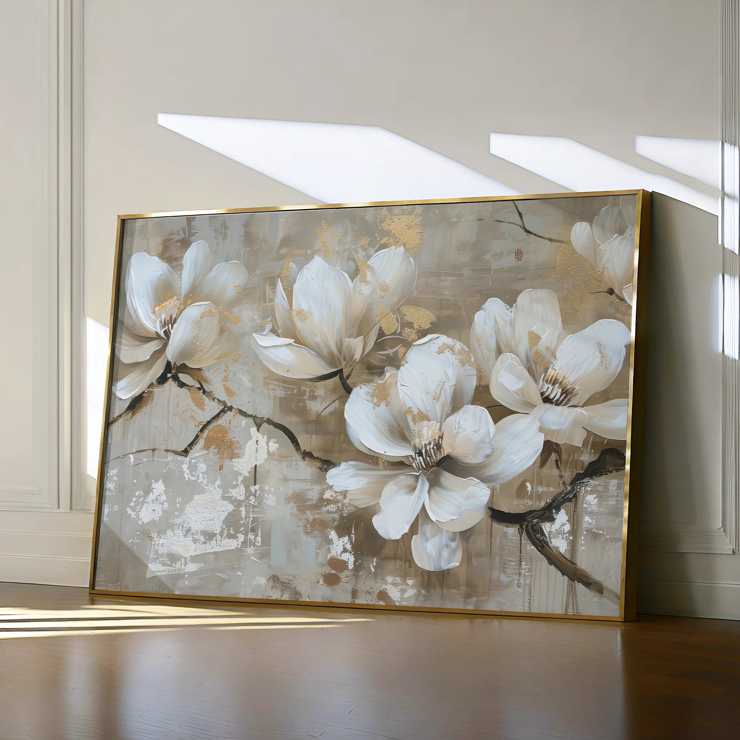 Floral 425 Canvas Art 60 x 40 cm / Black