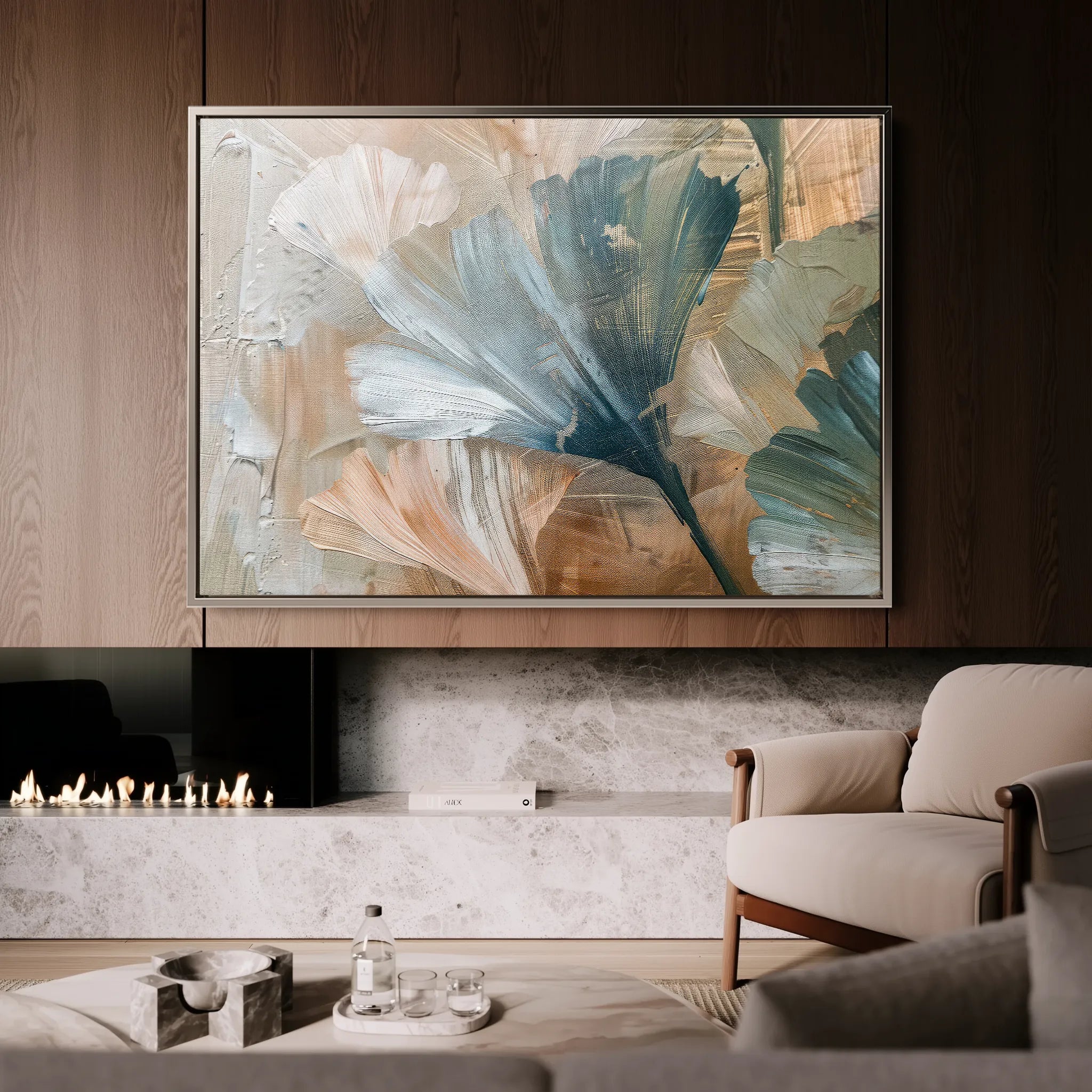 Floral 426 Canvas Art 60 x 40 cm / Black