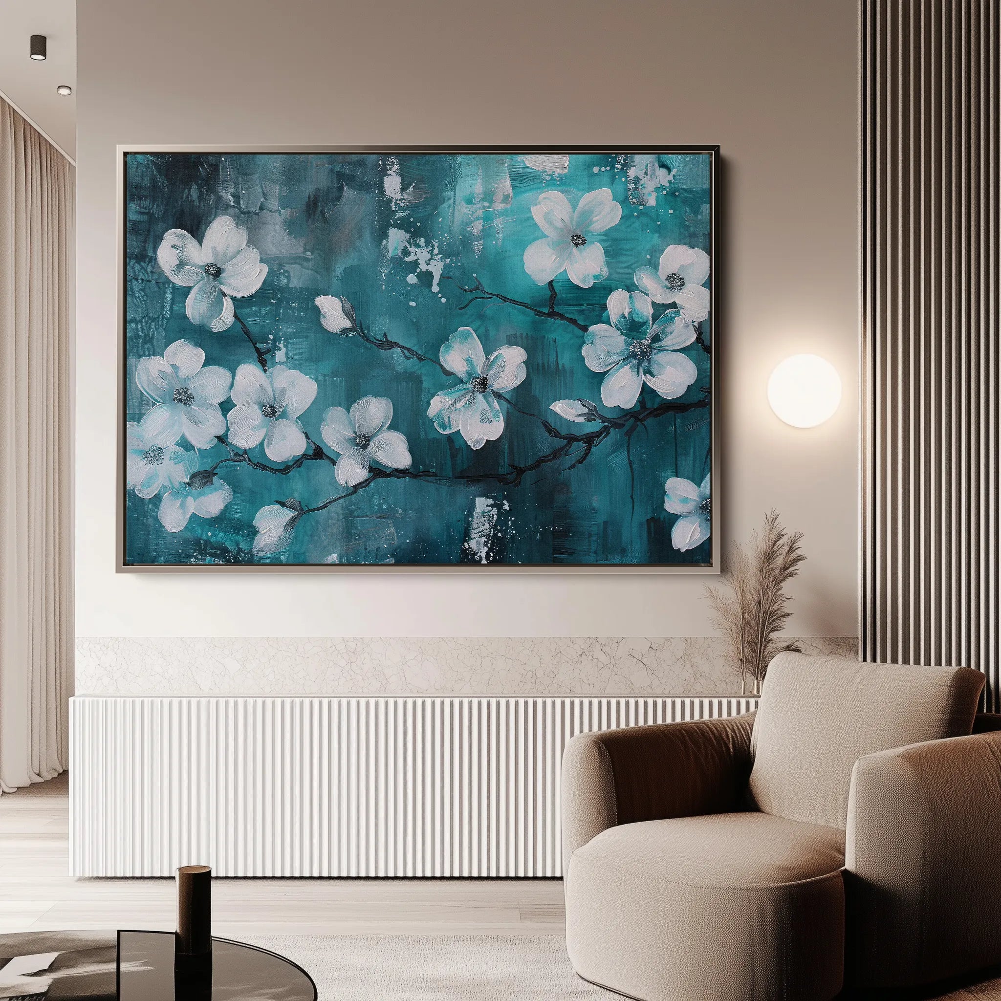 Floral 429 Canvas Art 60 x 40 cm / Black