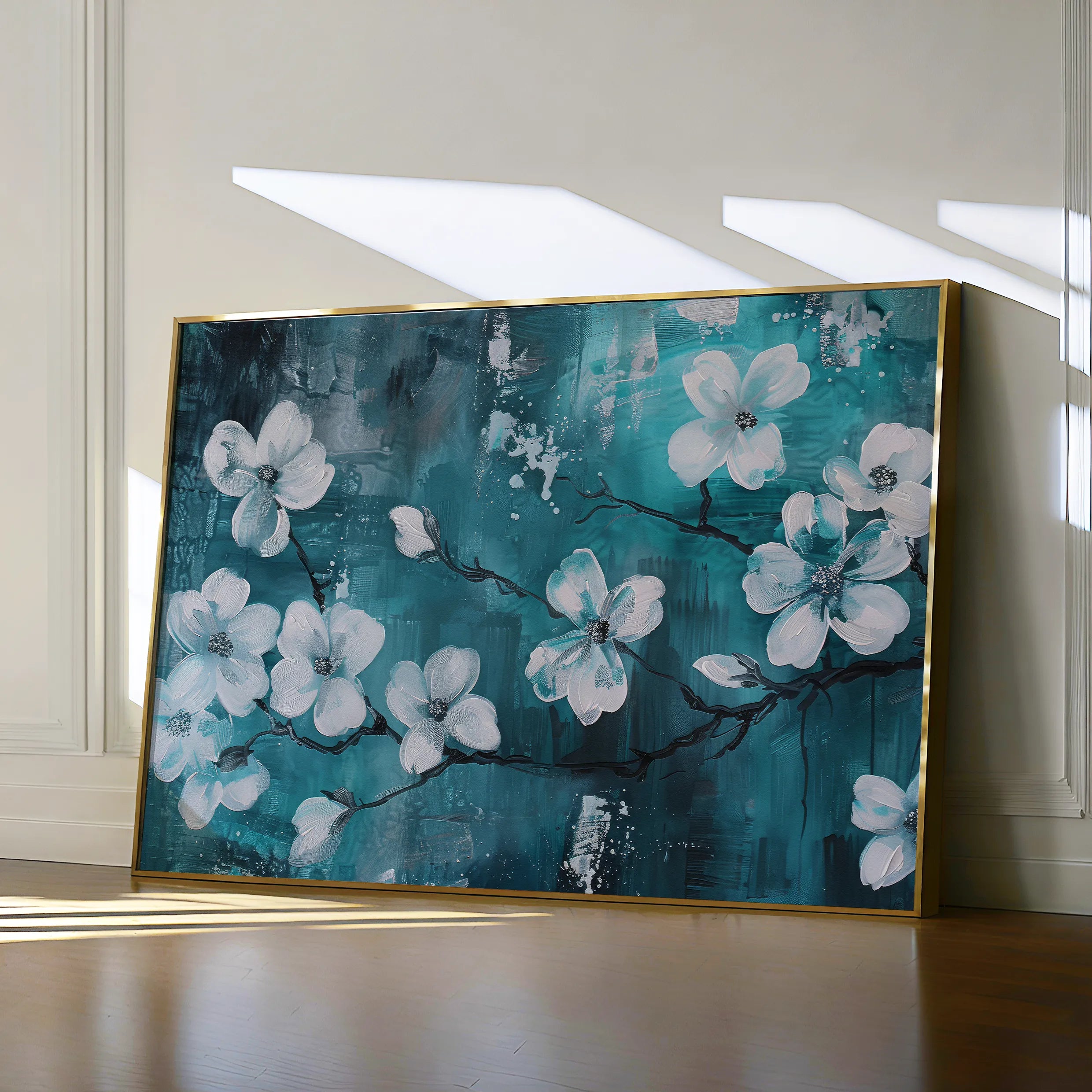 Floral 429 Canvas Art 60 x 40 cm / Black