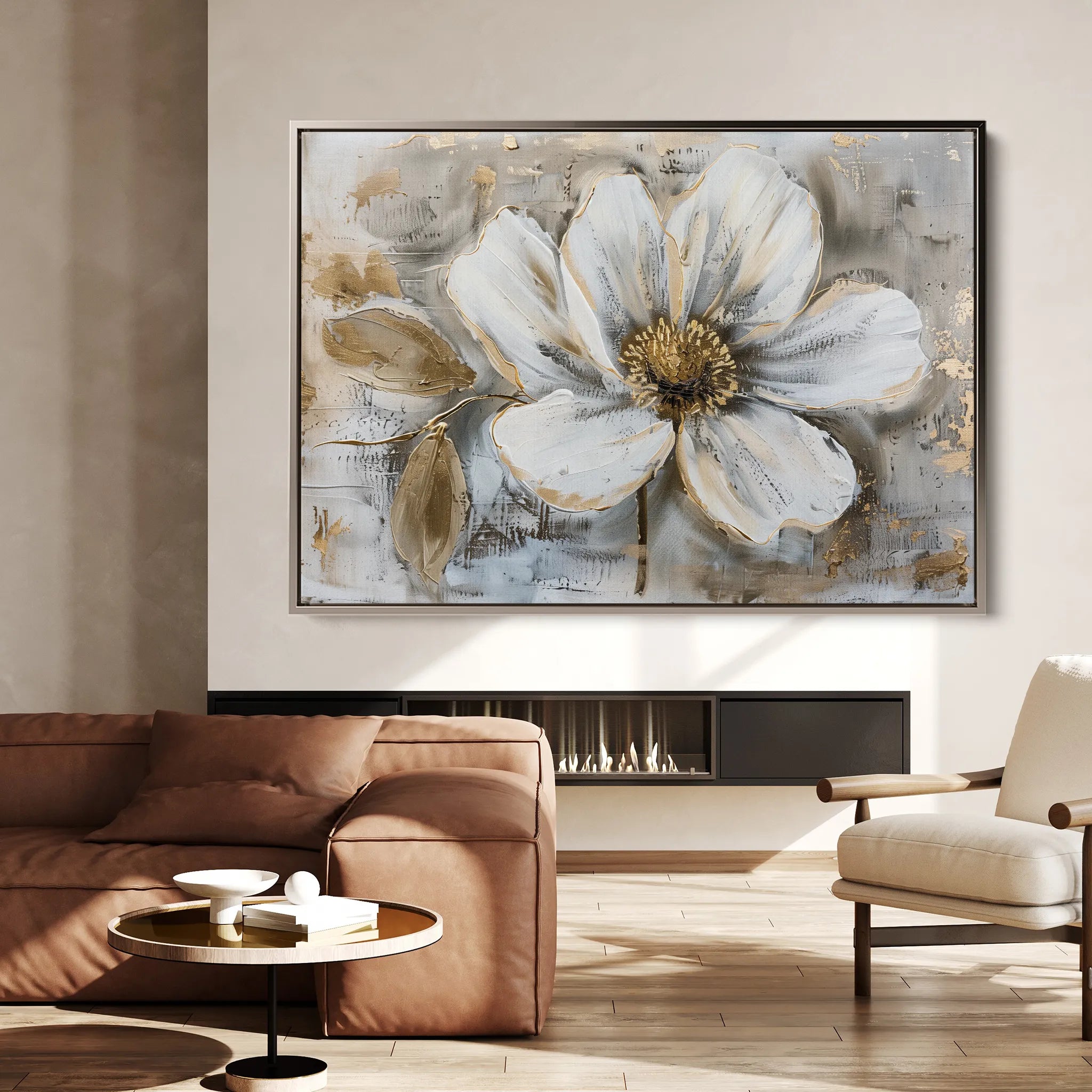 Floral 431 Canvas Art 60 x 40 cm / Black