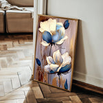 Floral 432 Canvas Art 60 x 40 cm / Black