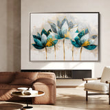 Floral 435 Canvas Art 60 x 40 cm / Black